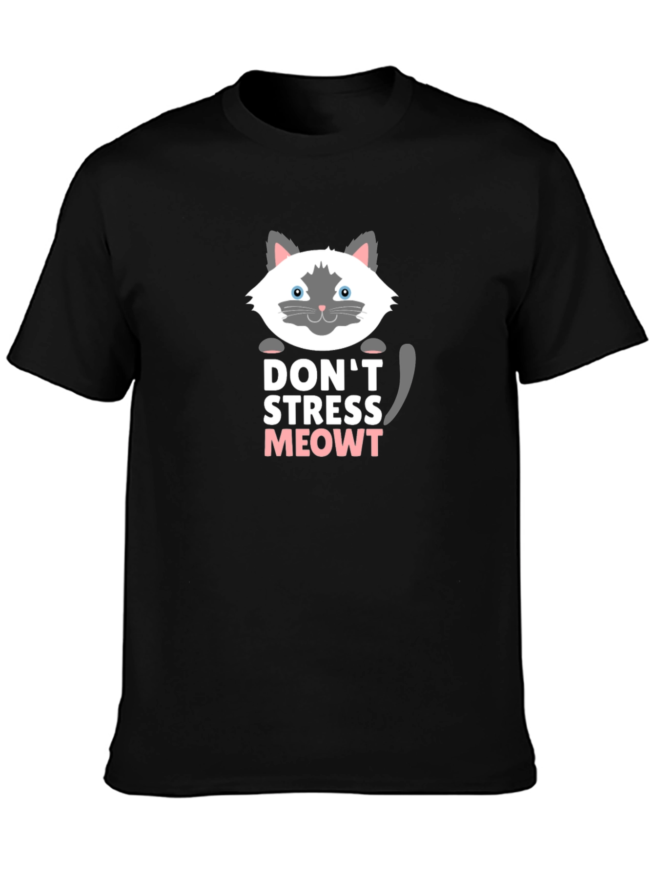 Camiseta Negra Dont Stress Meowt