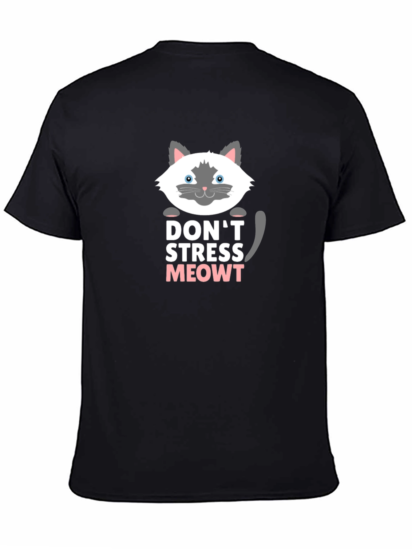 Camiseta Negra Dont Stress Meowt