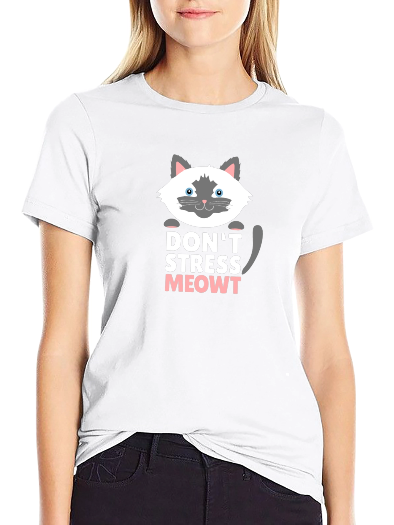 Camiseta Negra Dont Stress Meowt