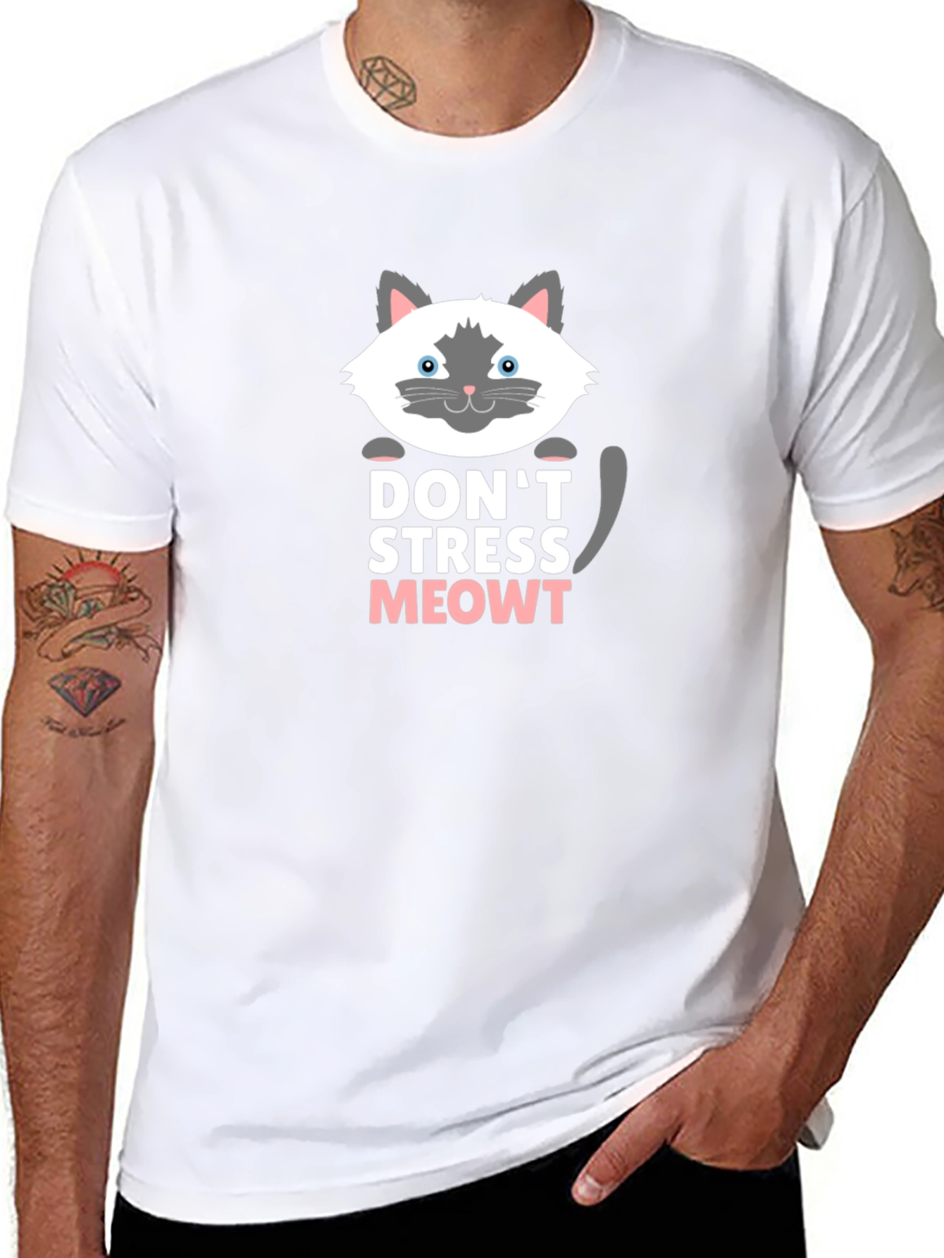 Camiseta Negra Dont Stress Meowt
