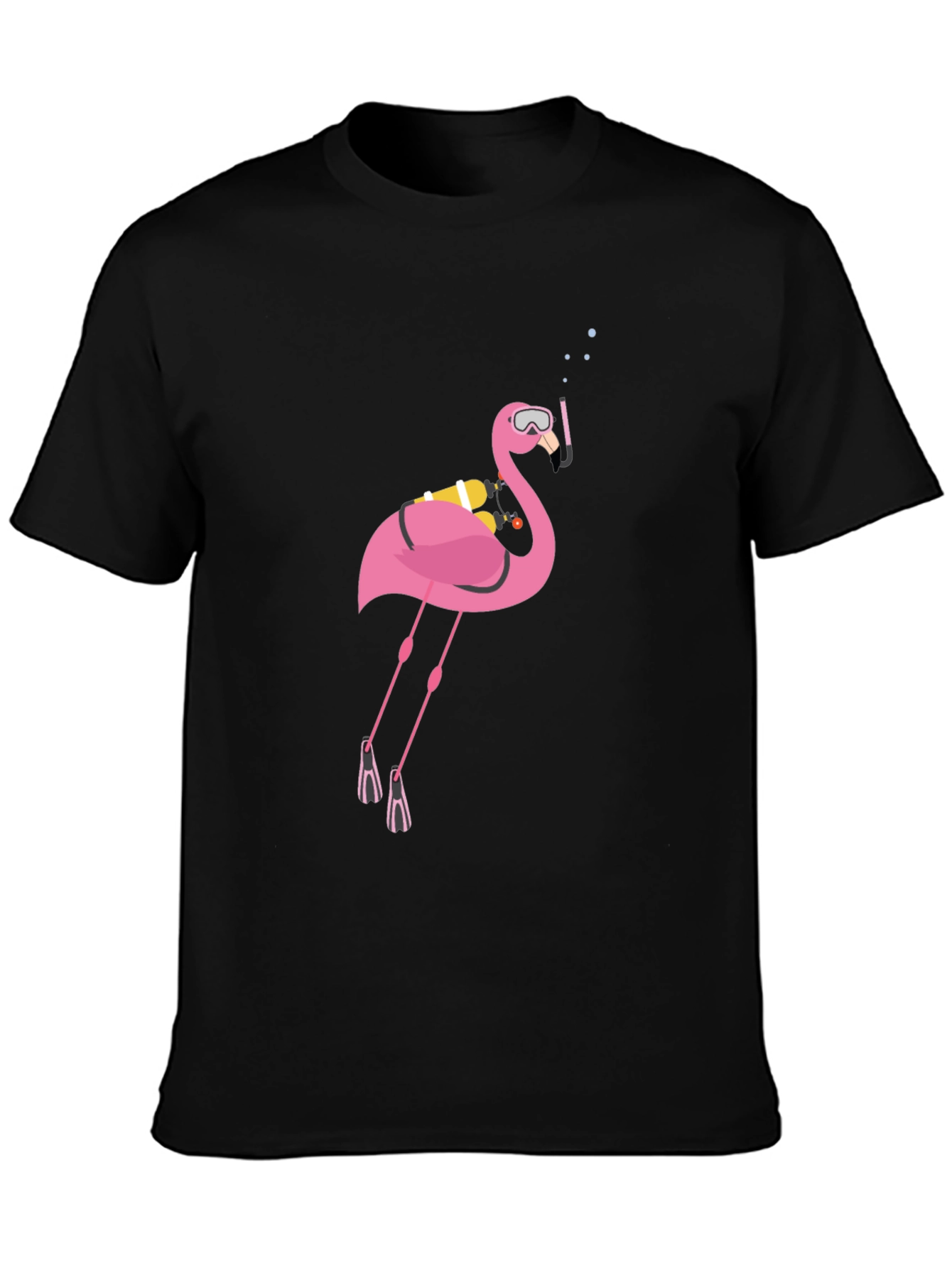 Camiseta Negra con Flamenco Buceador