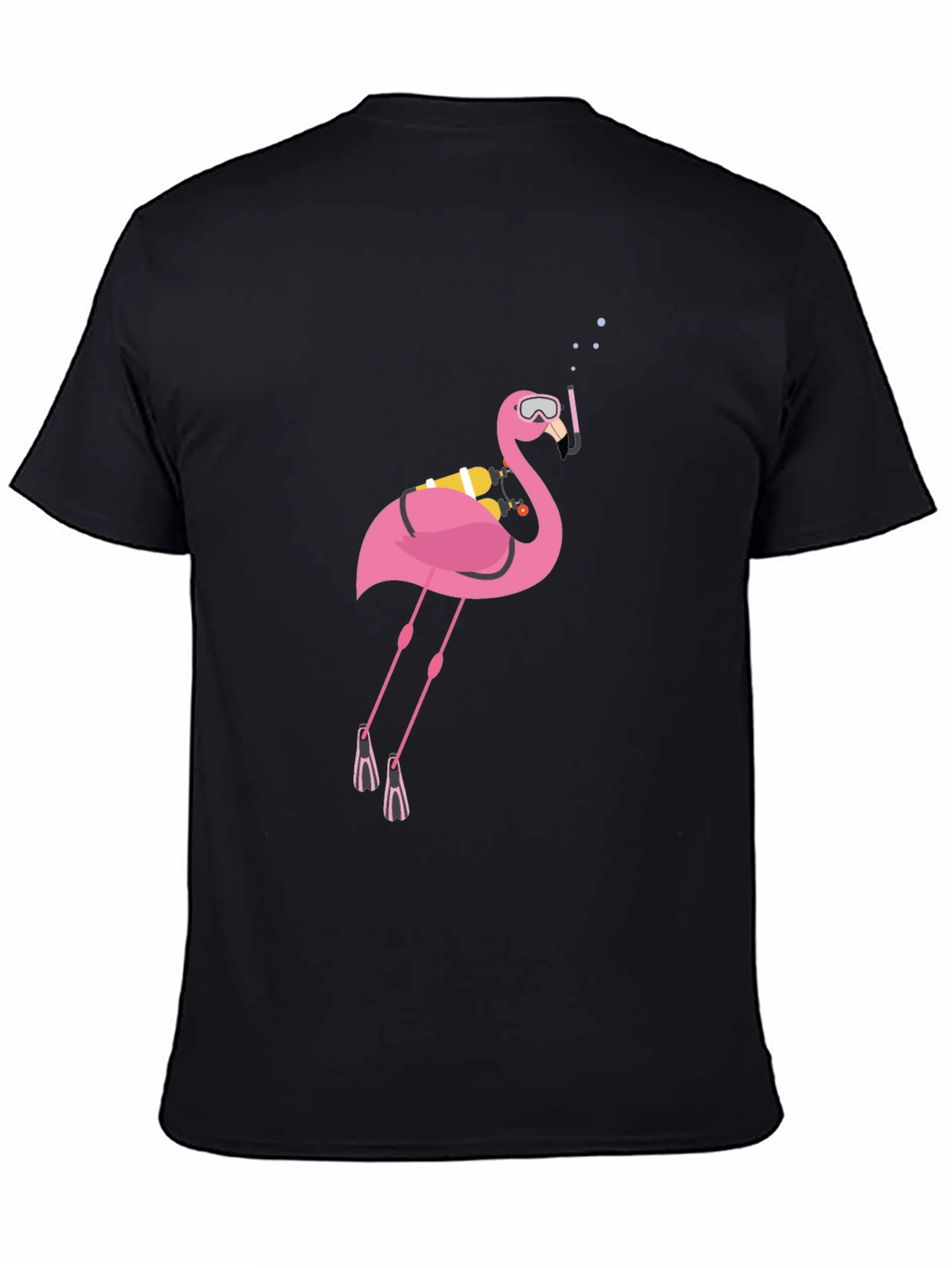 Camiseta Negra con Flamenco Buceador