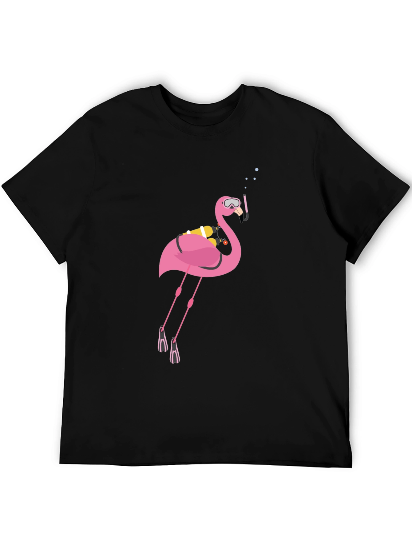 Camiseta Negra con Flamenco Buceador