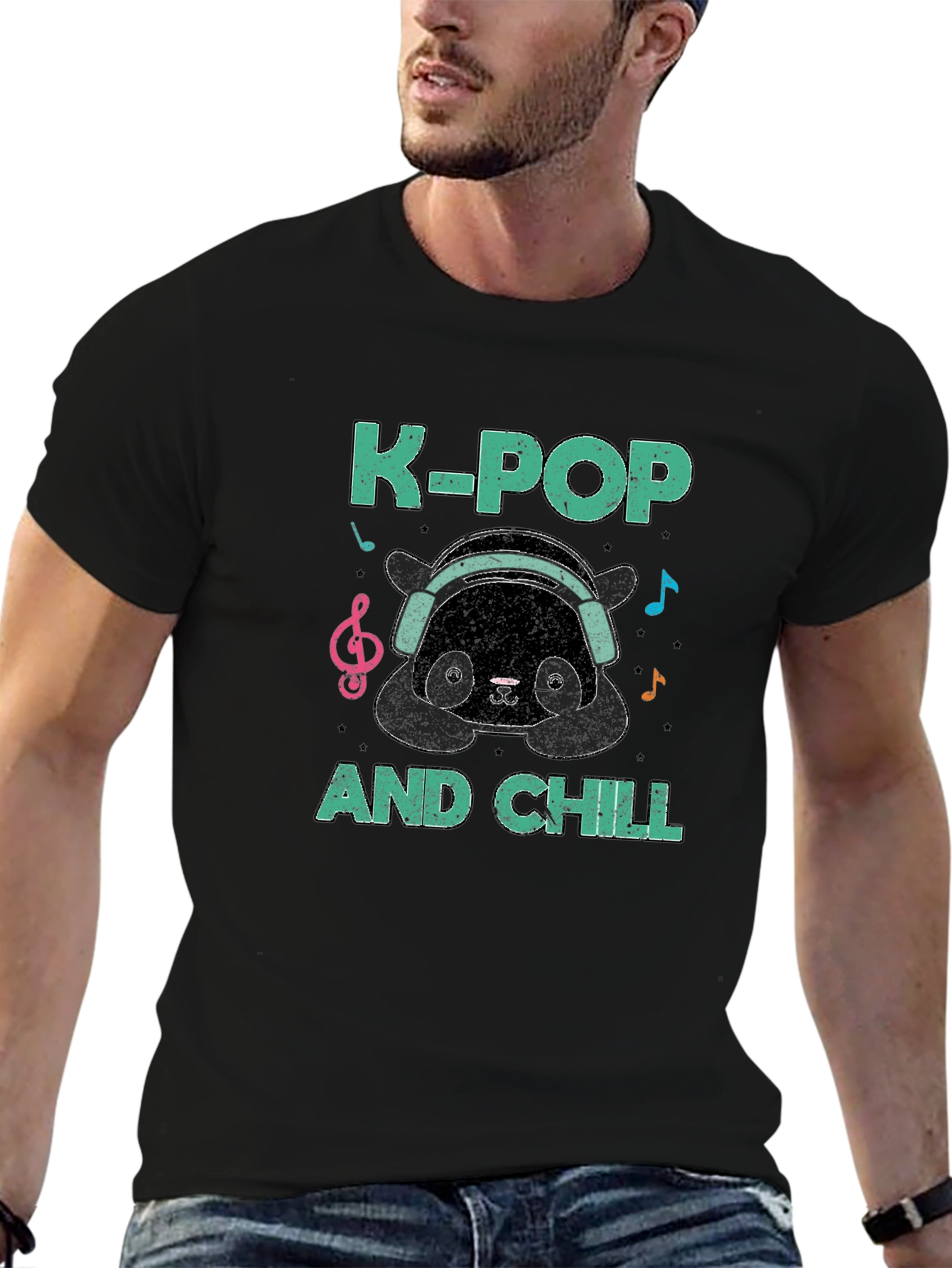 Camiseta Hombre K-Pop and Chill Panda