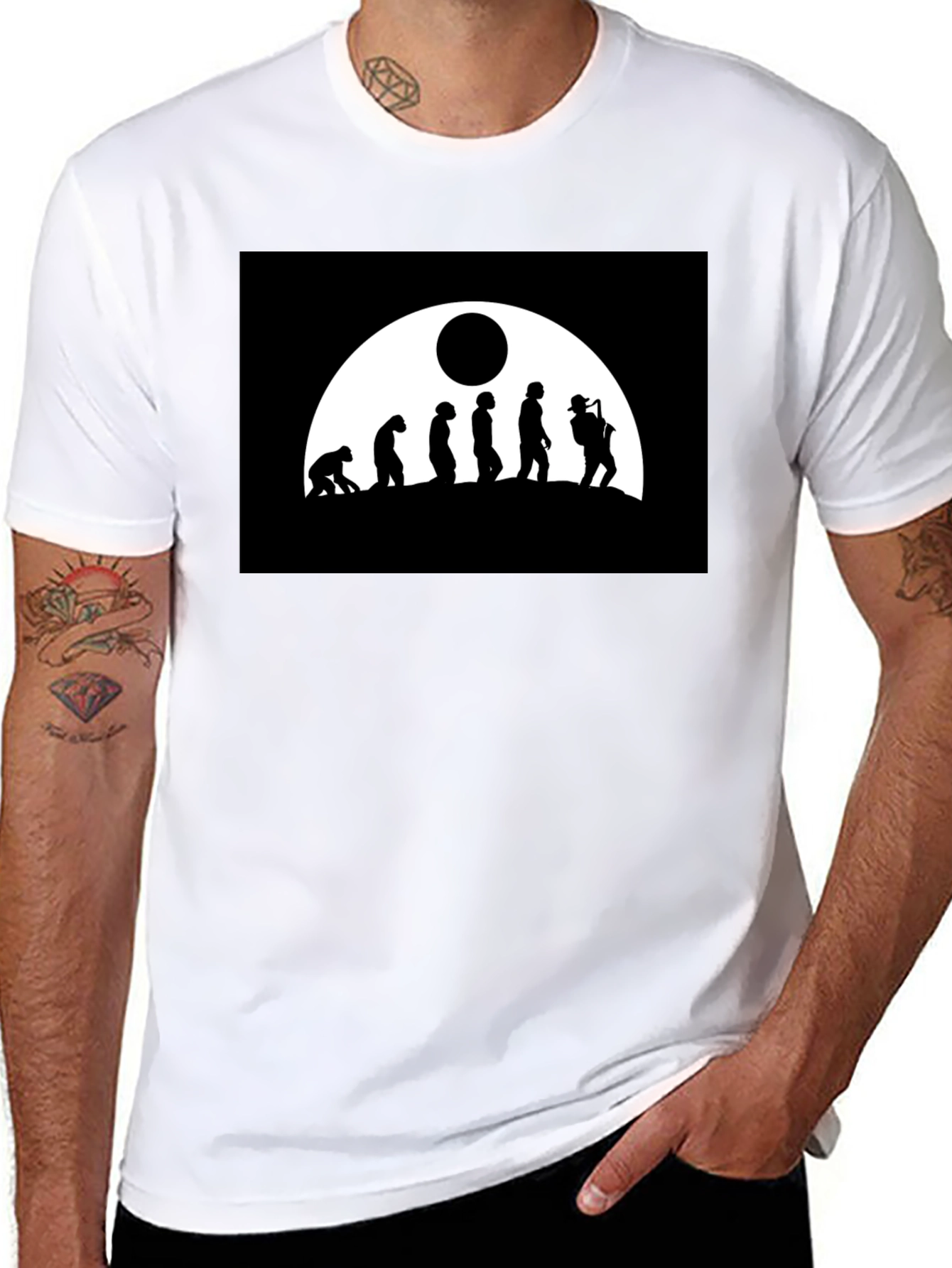Camiseta Negra Hombre - Evolución del Músico