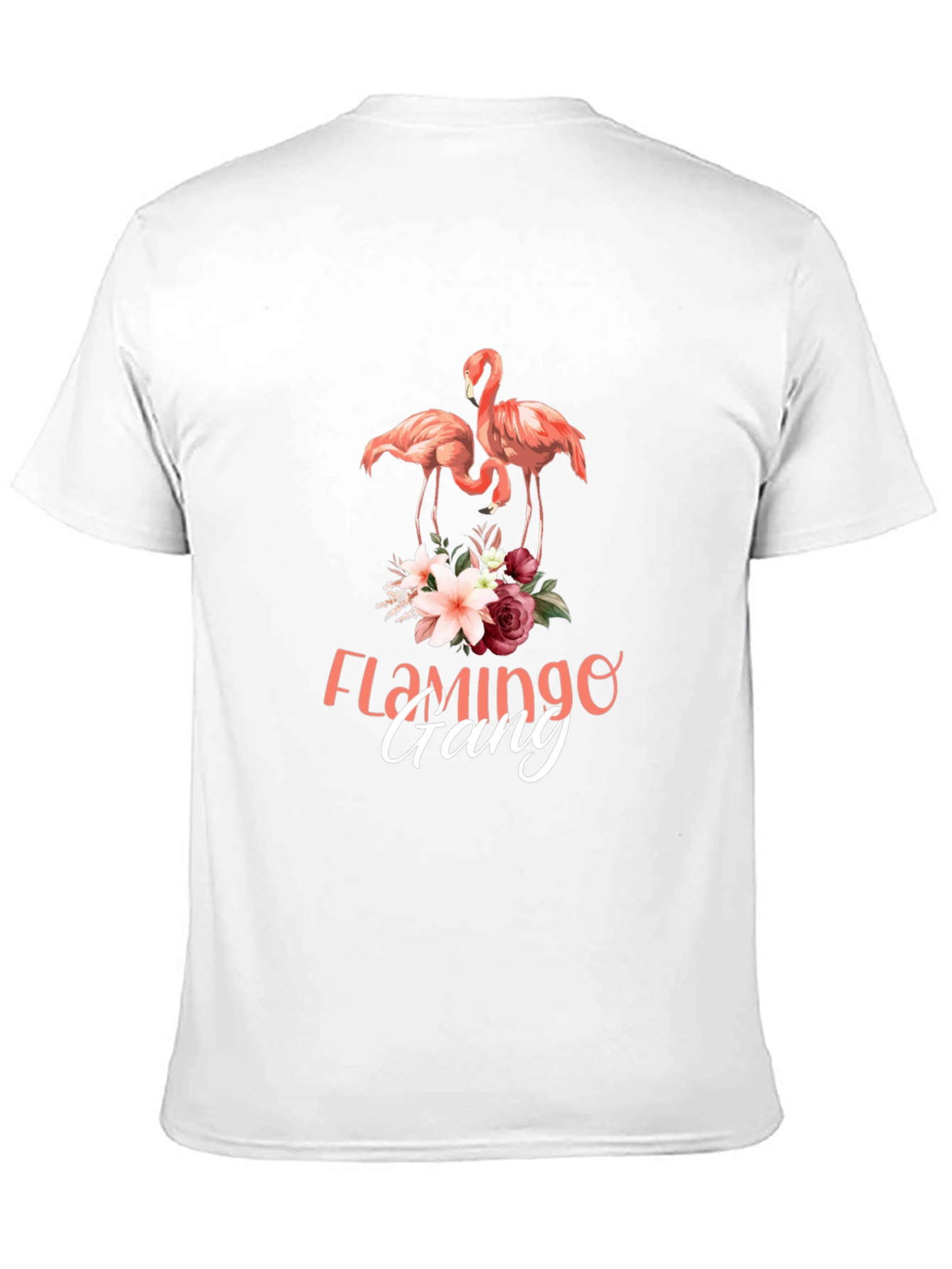 Camiseta Negra con Estampado de Flamencos