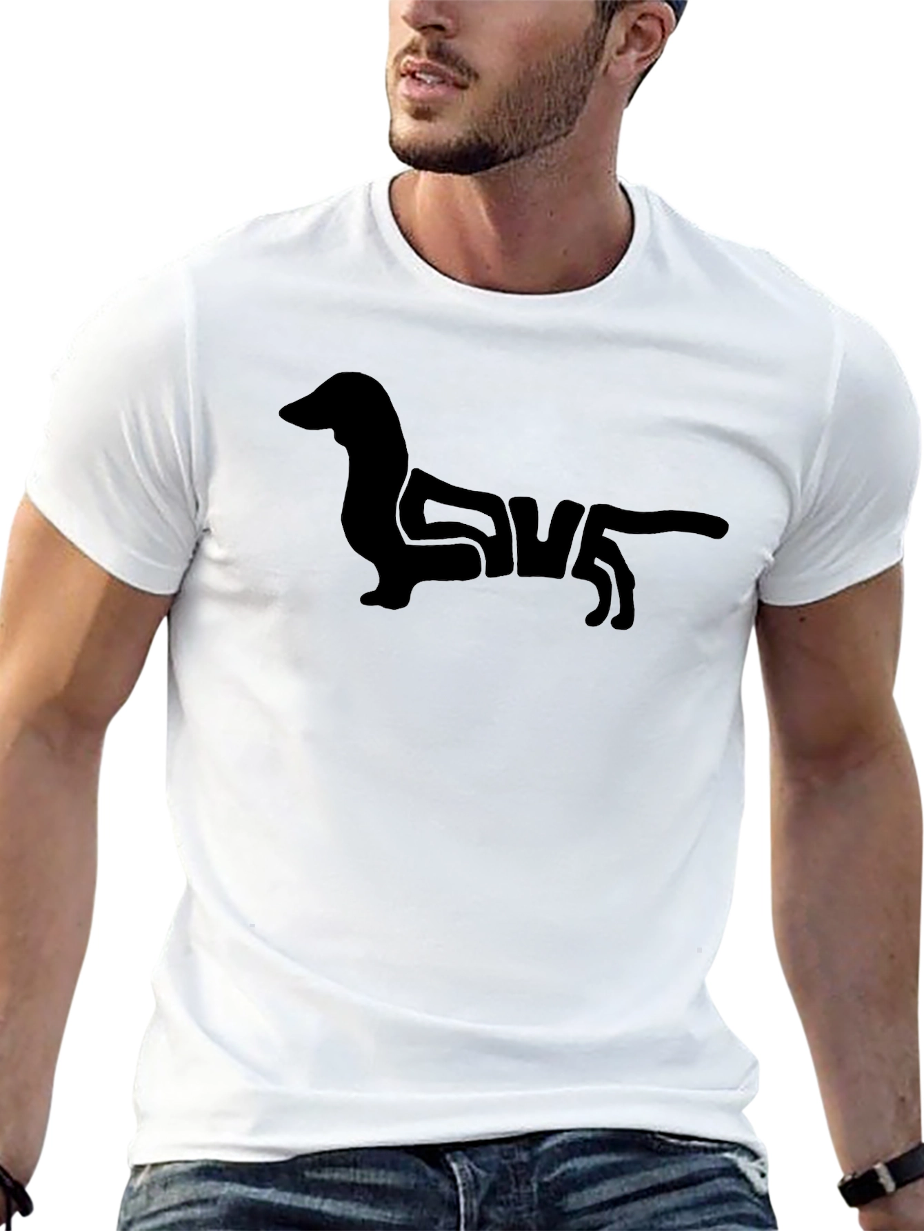 Camiseta Negra Diseño Perro Salchicha Original