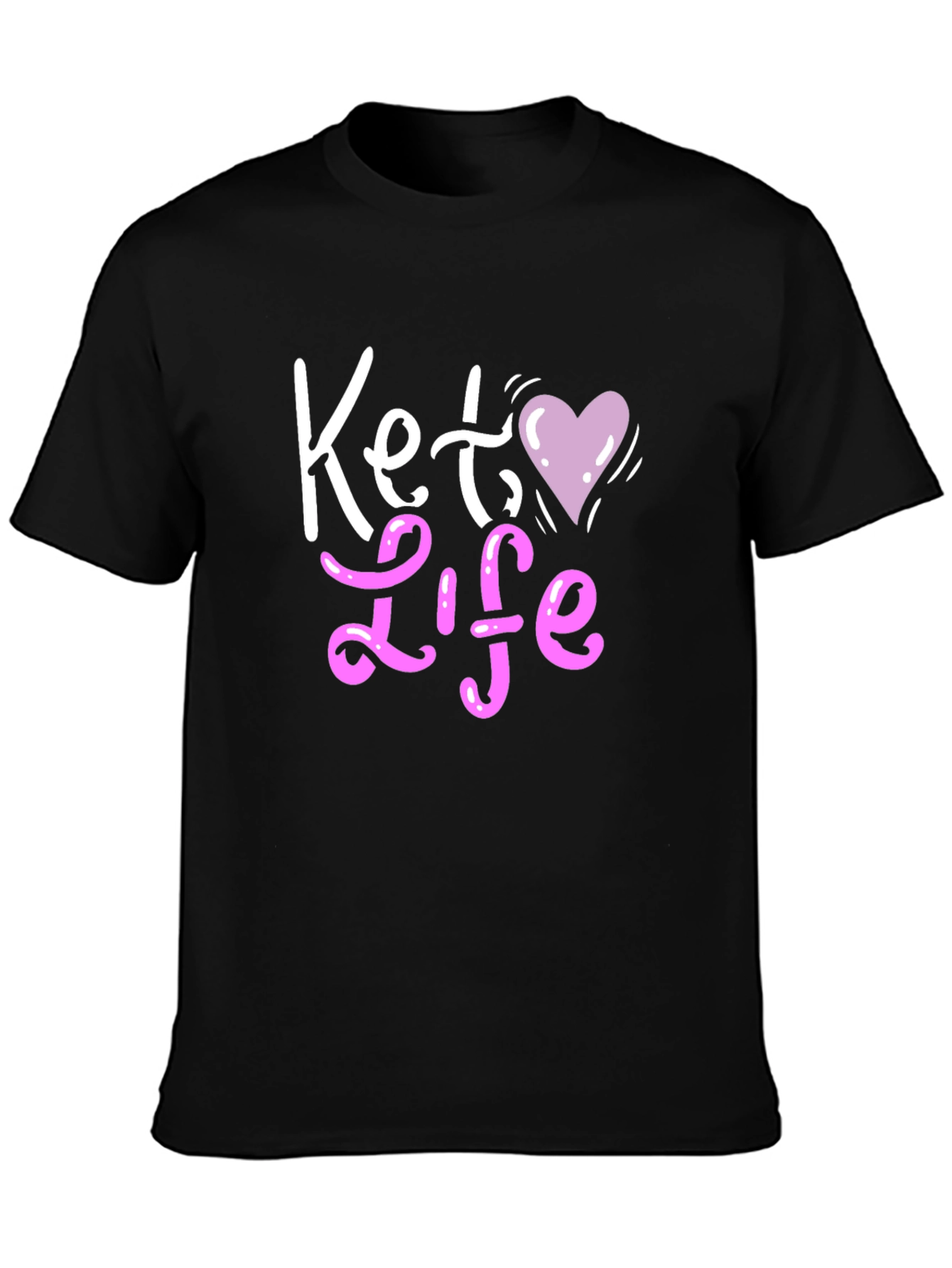 Camiseta Negra Keto Life con Corazón
