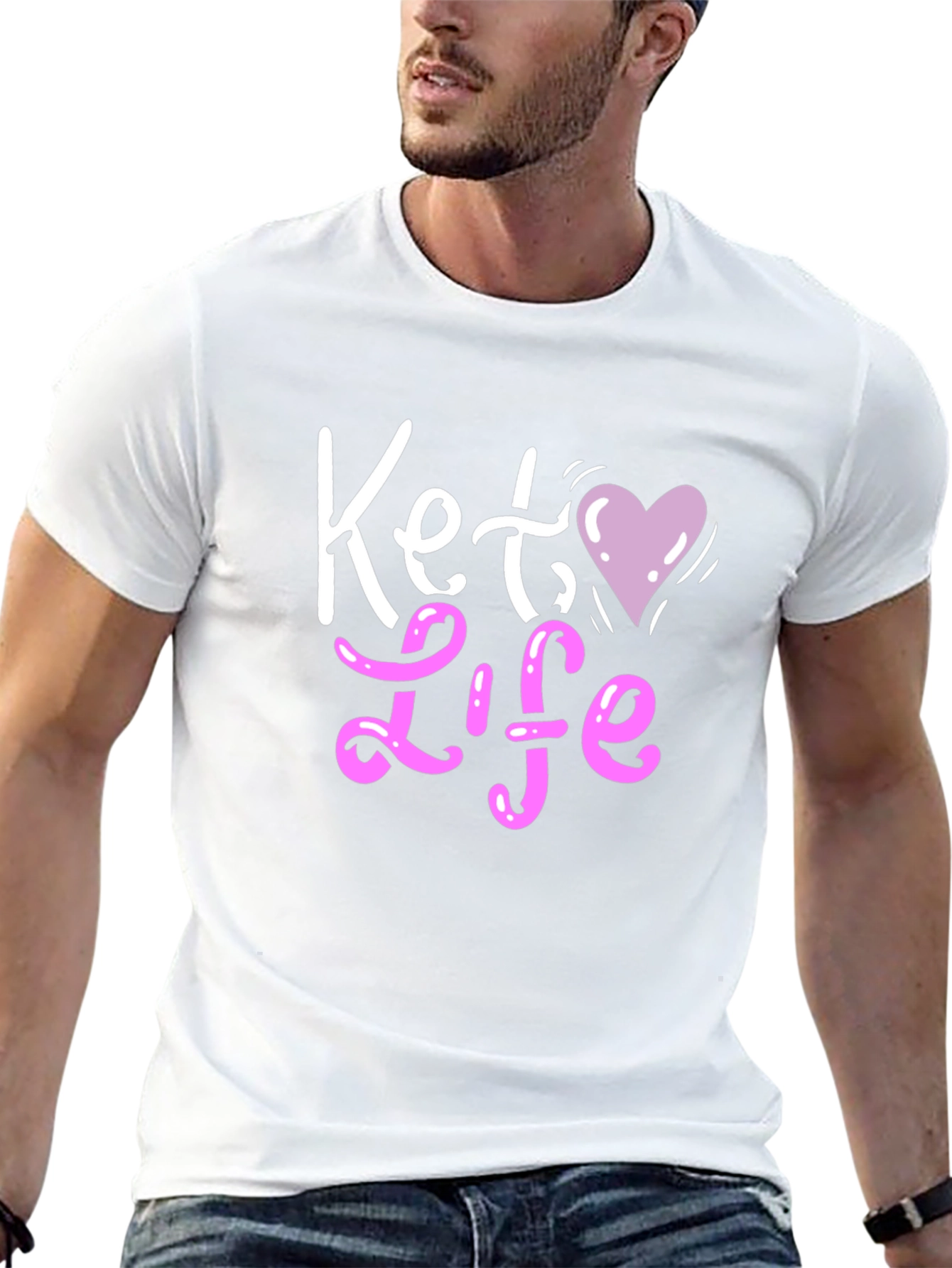 Camiseta Negra Keto Life con Corazón