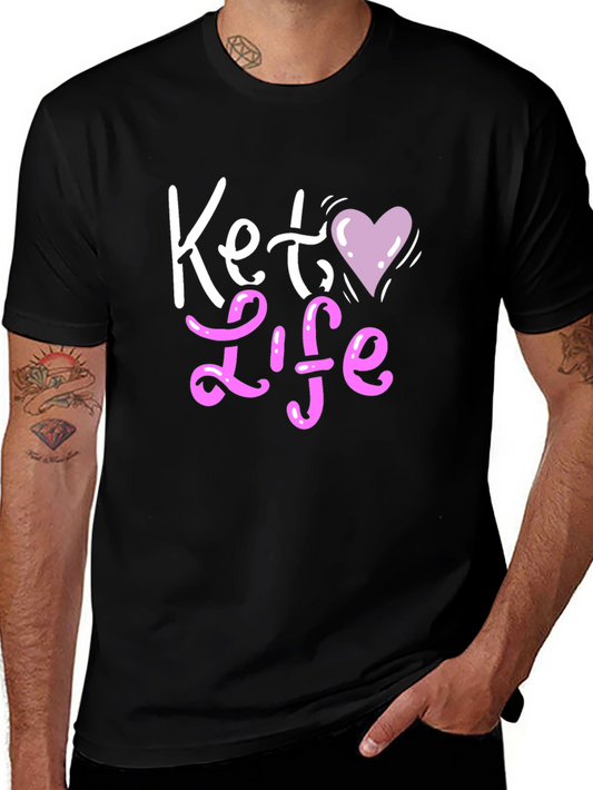 Camiseta Negra Keto Life con Corazón