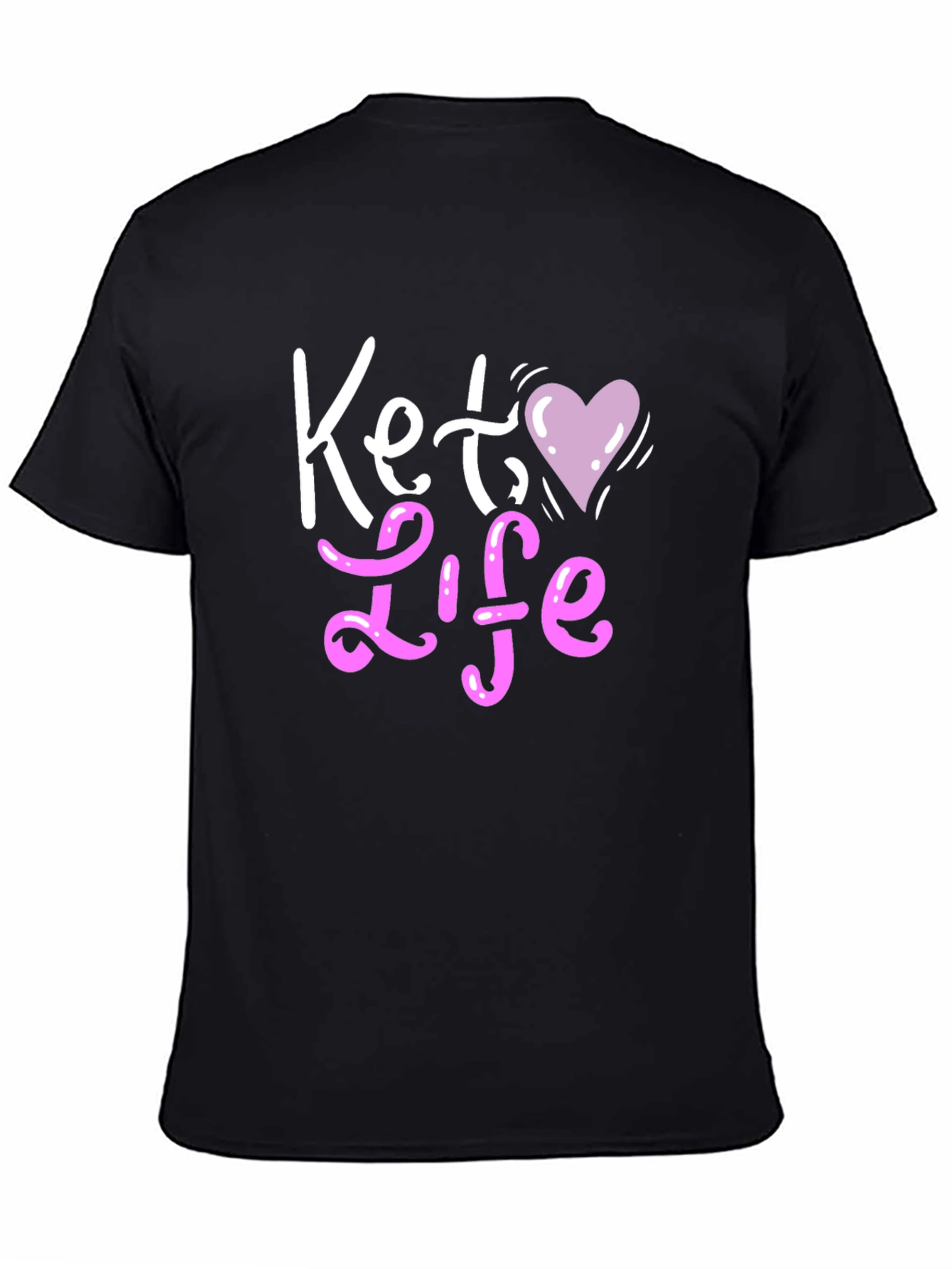 Camiseta Negra Keto Life con Corazón