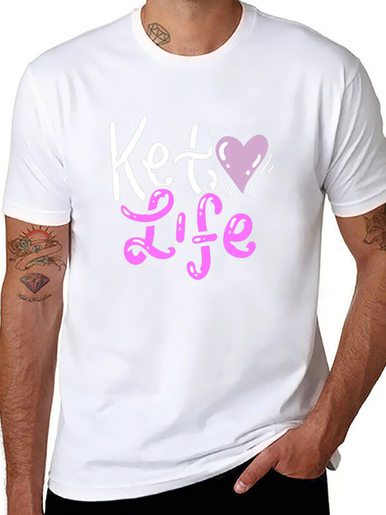 Camiseta Negra Keto Life con Corazón