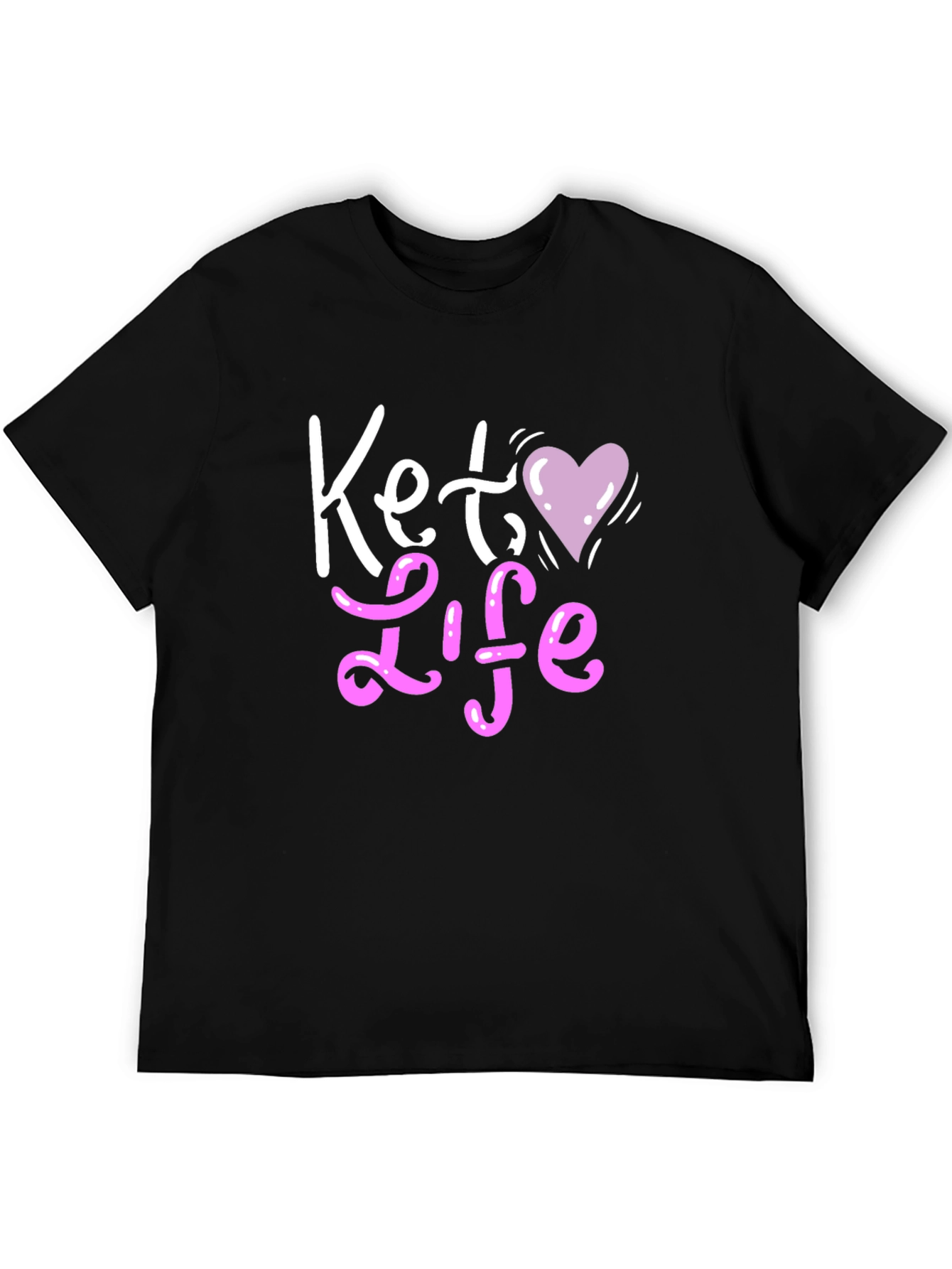 Camiseta Negra Keto Life con Corazón