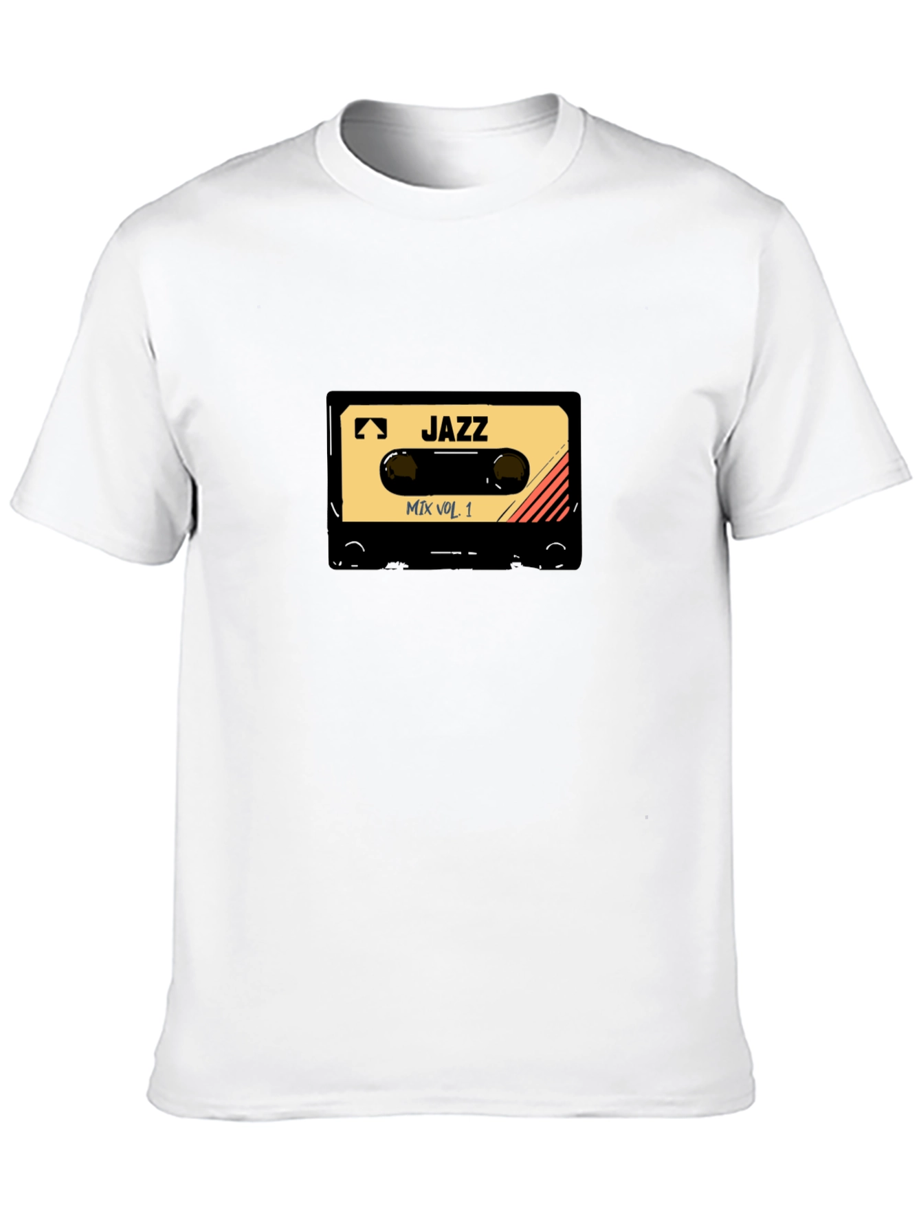 Camiseta Negra con Diseño de Cassette Jazz