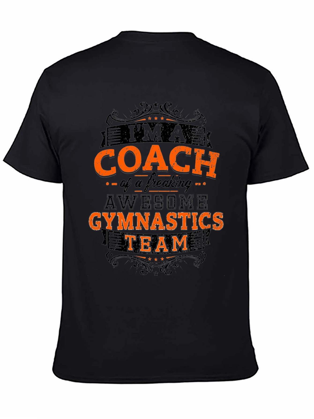 Camiseta Negra: Entrenador de Gimnasia Impresionante