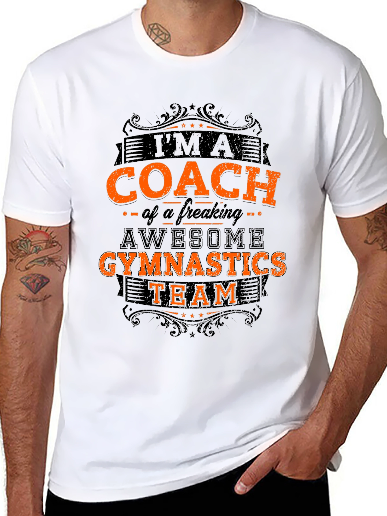 Camiseta Negra: Entrenador de Gimnasia Impresionante