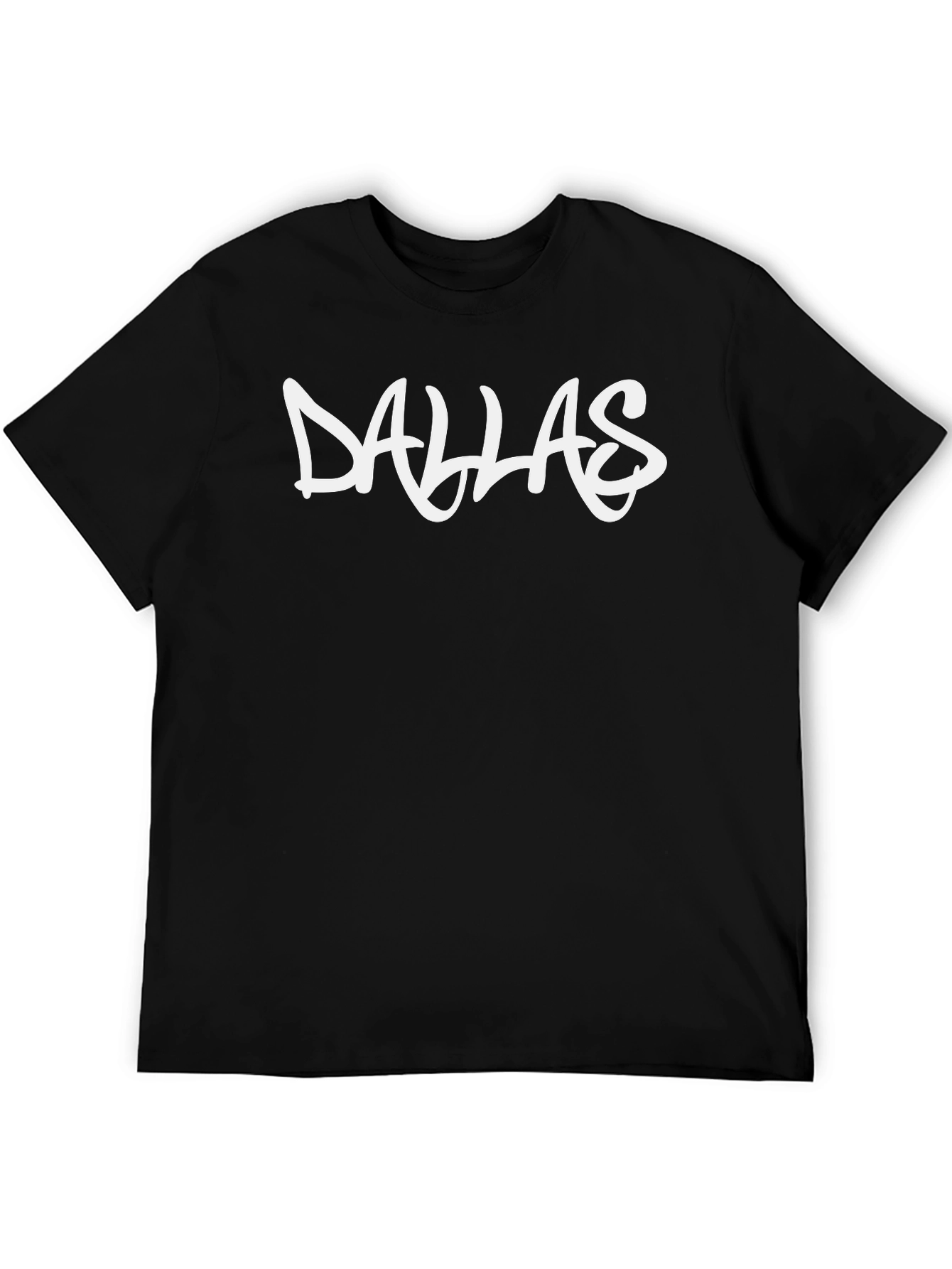 Camiseta Negra con Diseño Dallas en Blanco