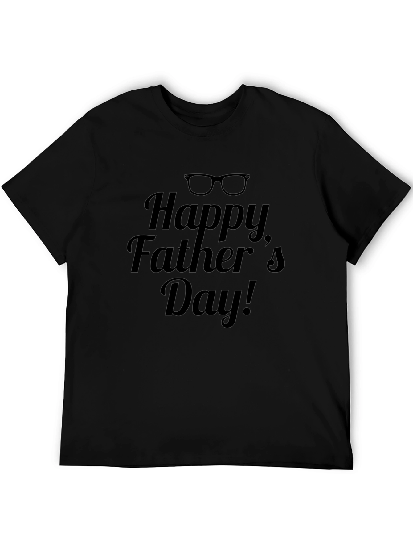 Camiseta Negra Feliz Día del Padre con Gafas