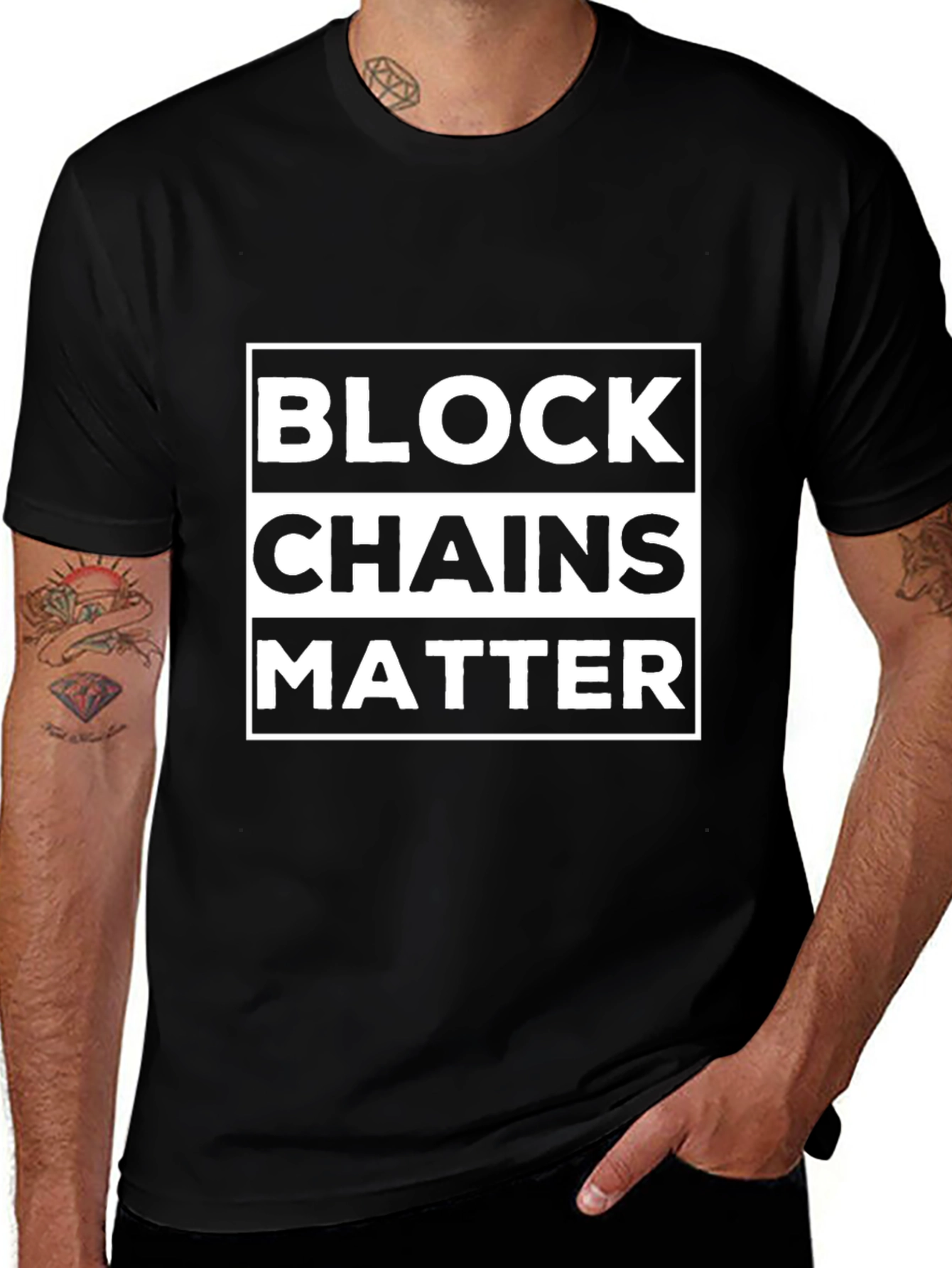 Camiseta Negra Blockchains Matter