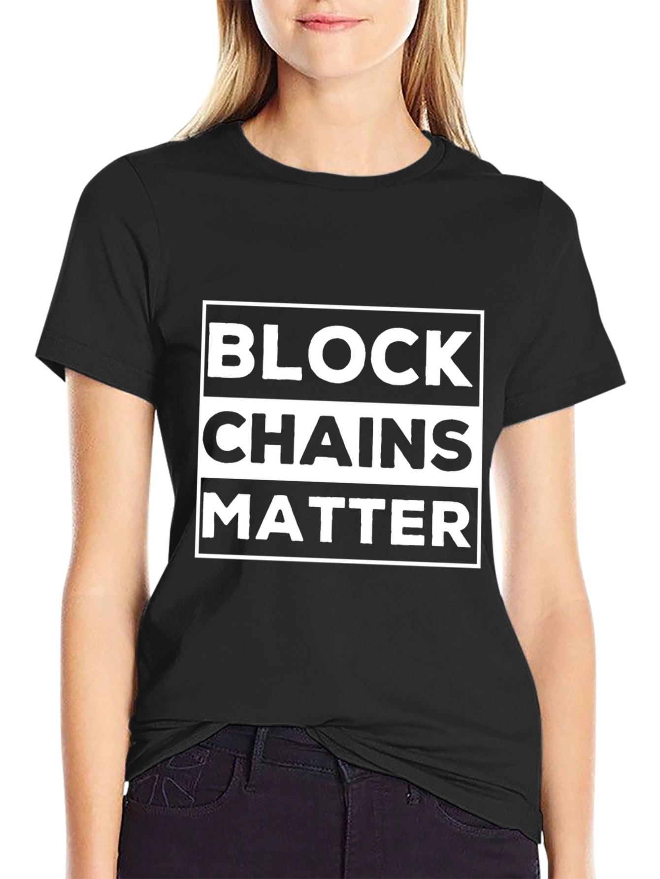 Camiseta Negra Blockchains Matter