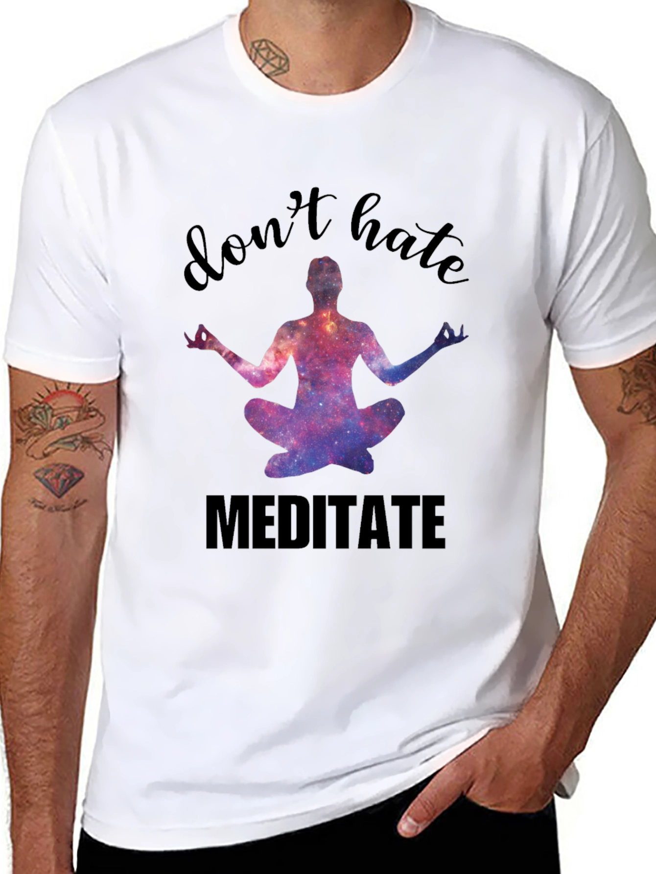 Camiseta Negra Meditación No Odies Medita