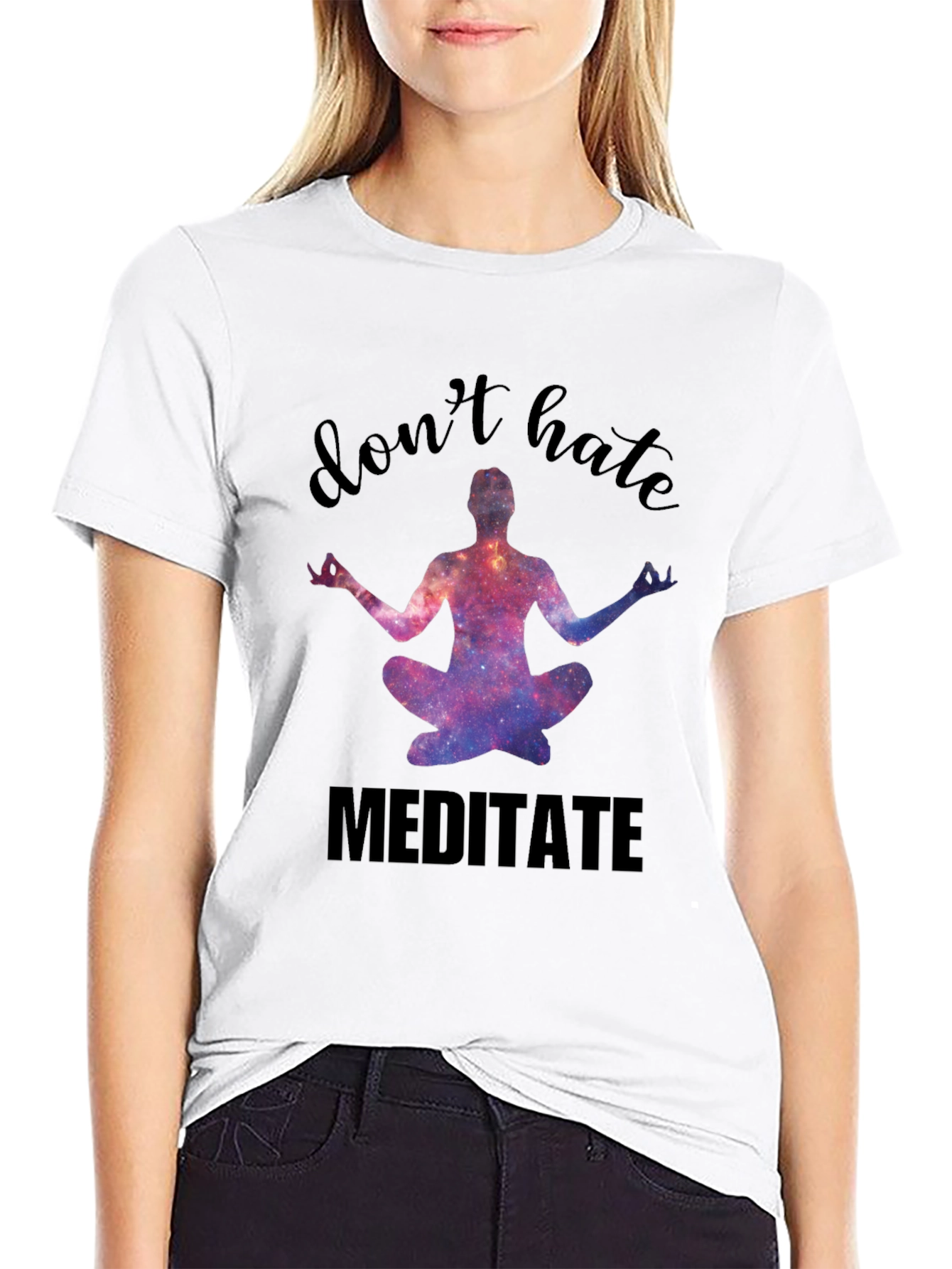Camiseta Negra Meditación No Odies Medita