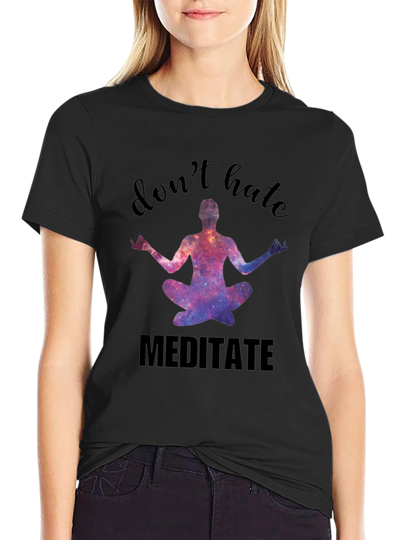 Camiseta Negra Meditación No Odies Medita