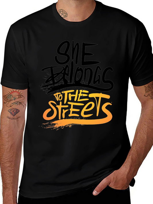 Camiseta Negra Urbana con Diseño She Belongs to the Streets