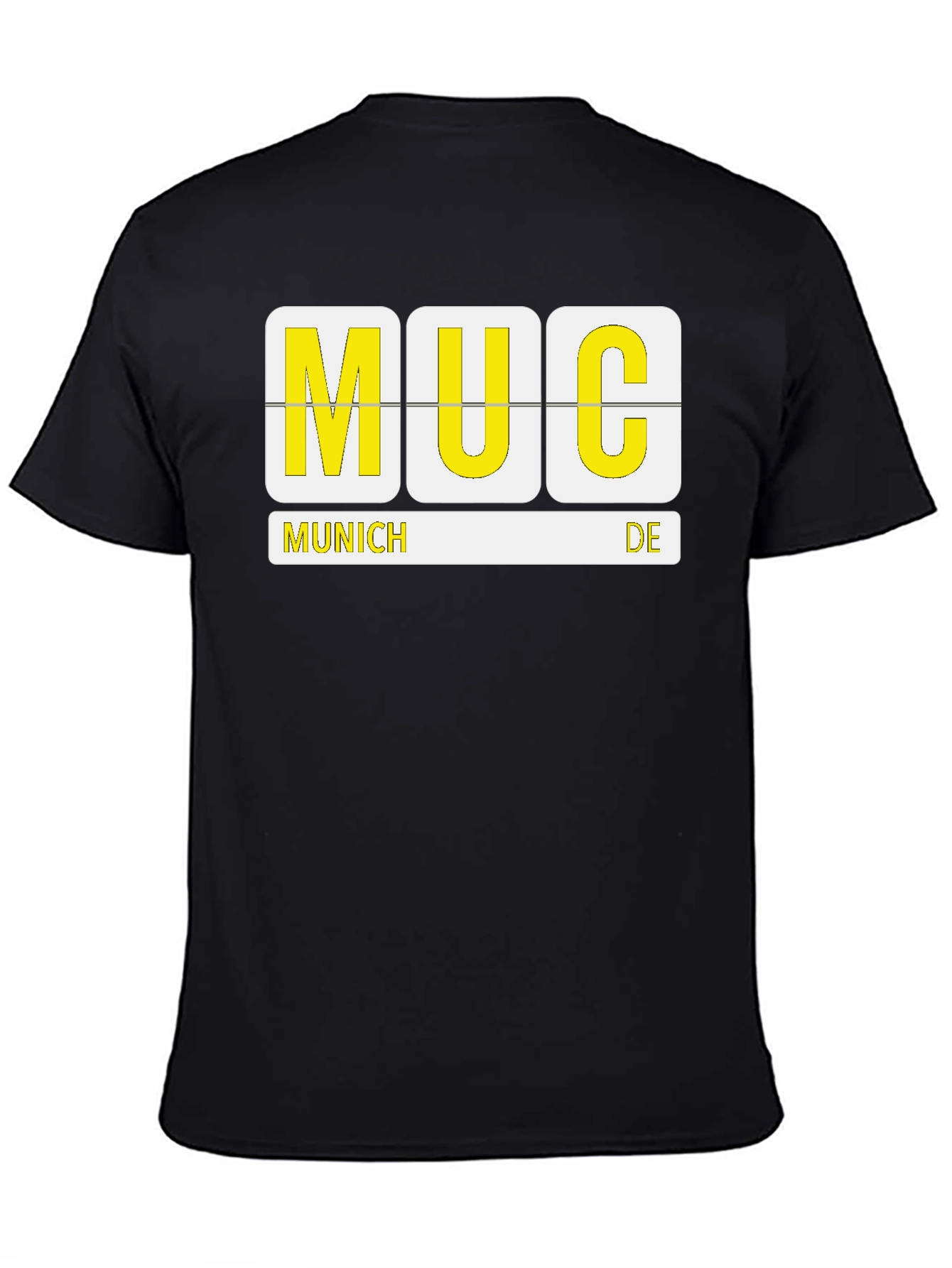 Camiseta Negra Munich MUC - Diseño Aeropuerto
