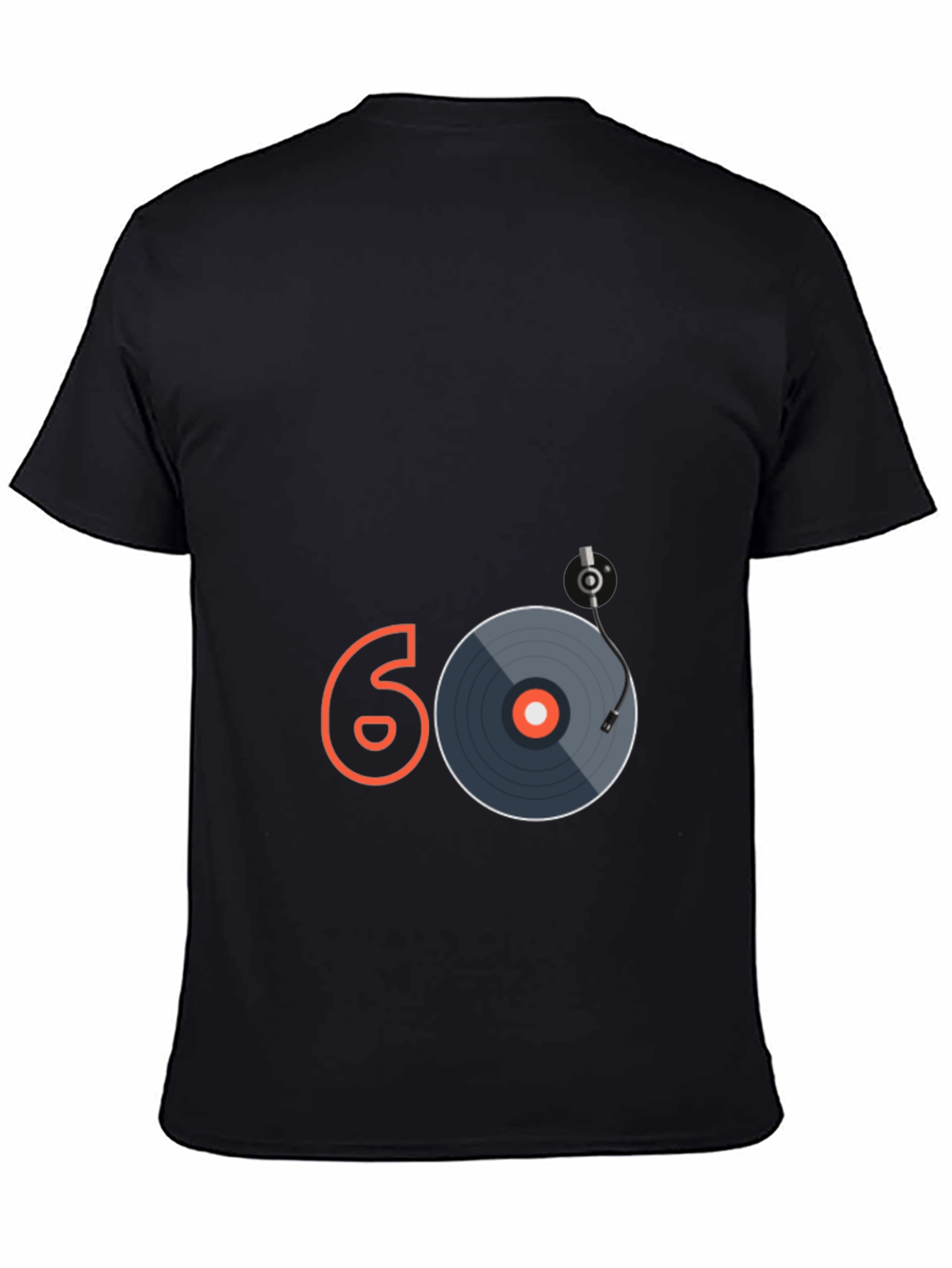 Camiseta Negra Diseño 60 Vinilo