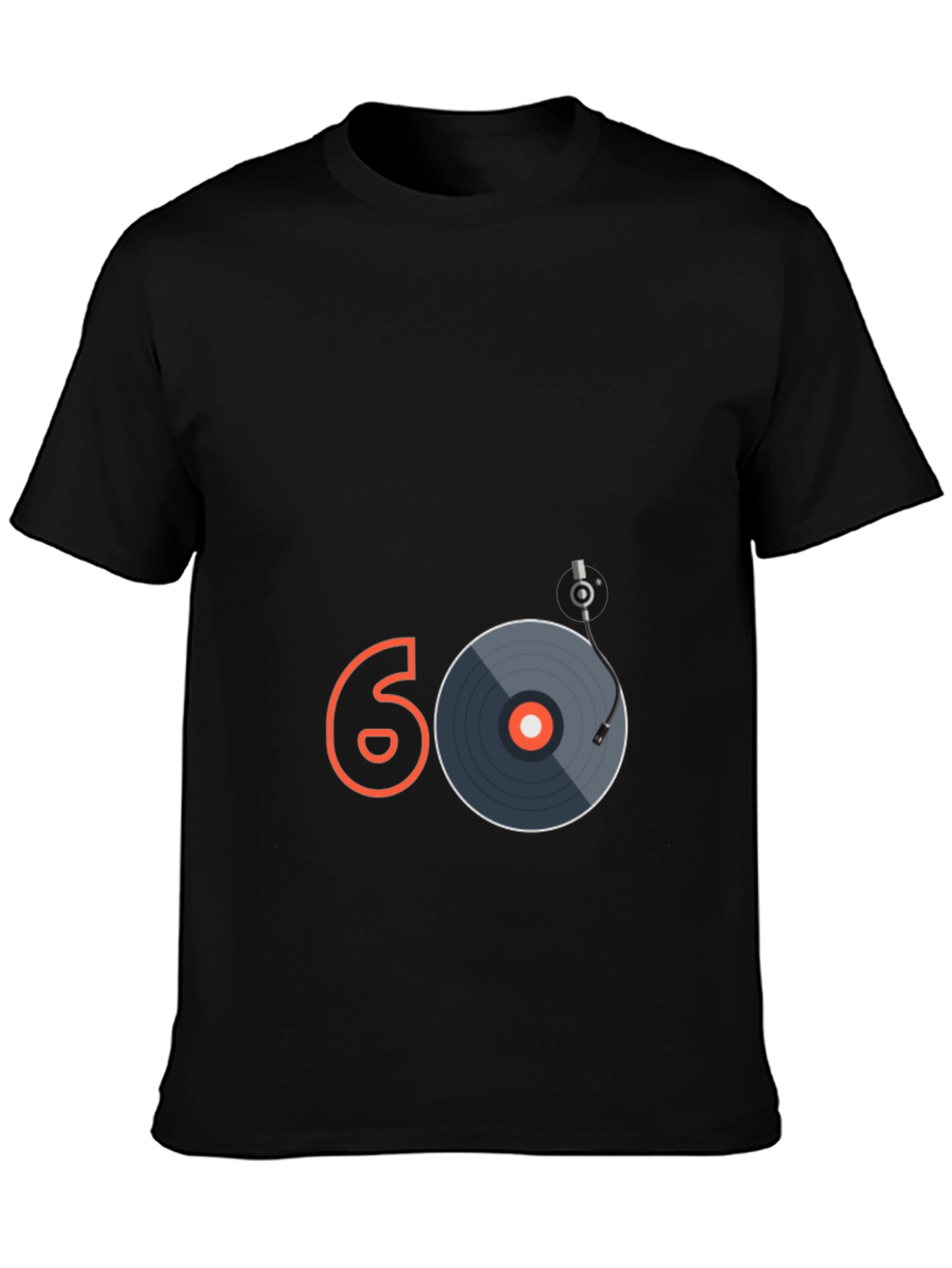 Camiseta Negra Diseño 60 Vinilo