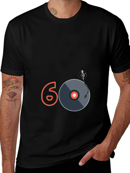Camiseta Negra Diseño 60 Vinilo
