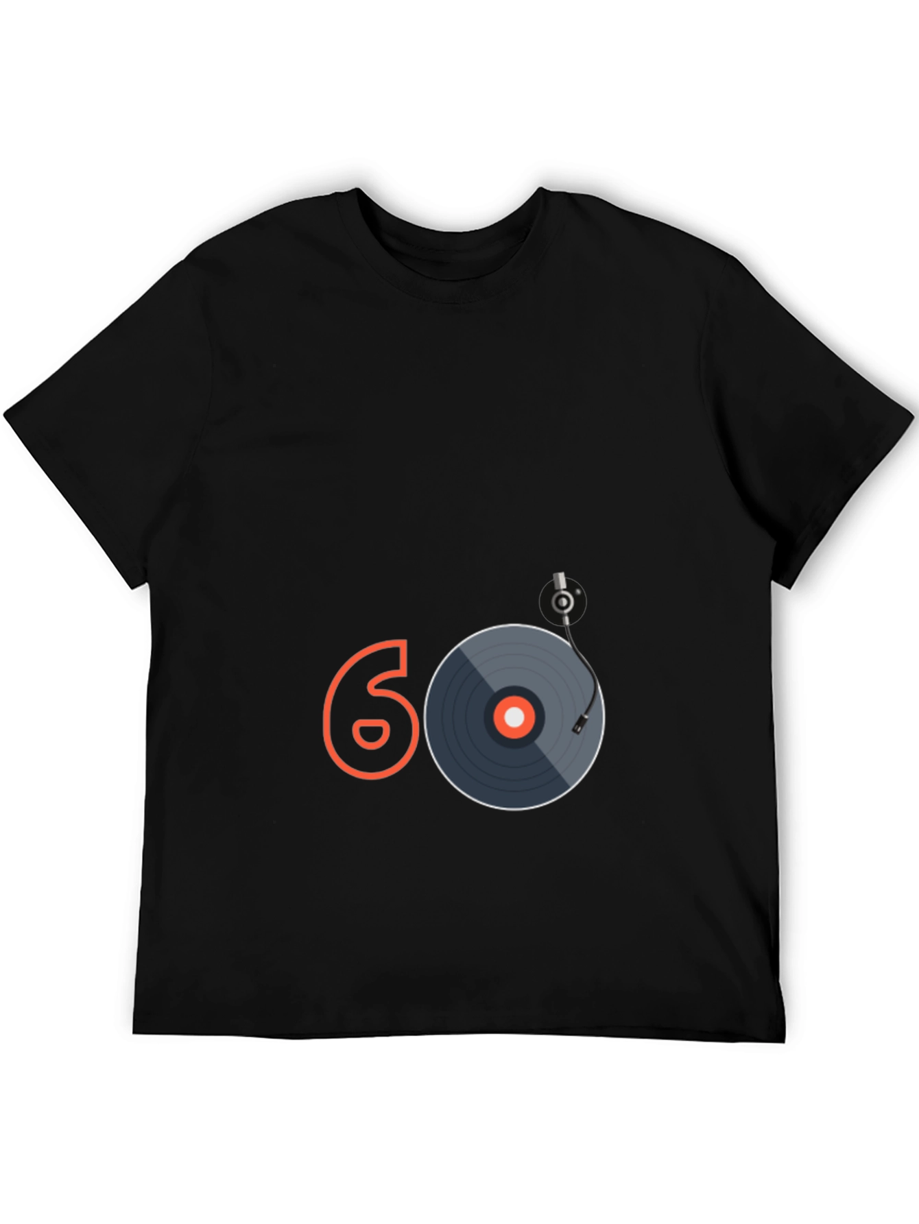 Camiseta Negra Diseño 60 Vinilo