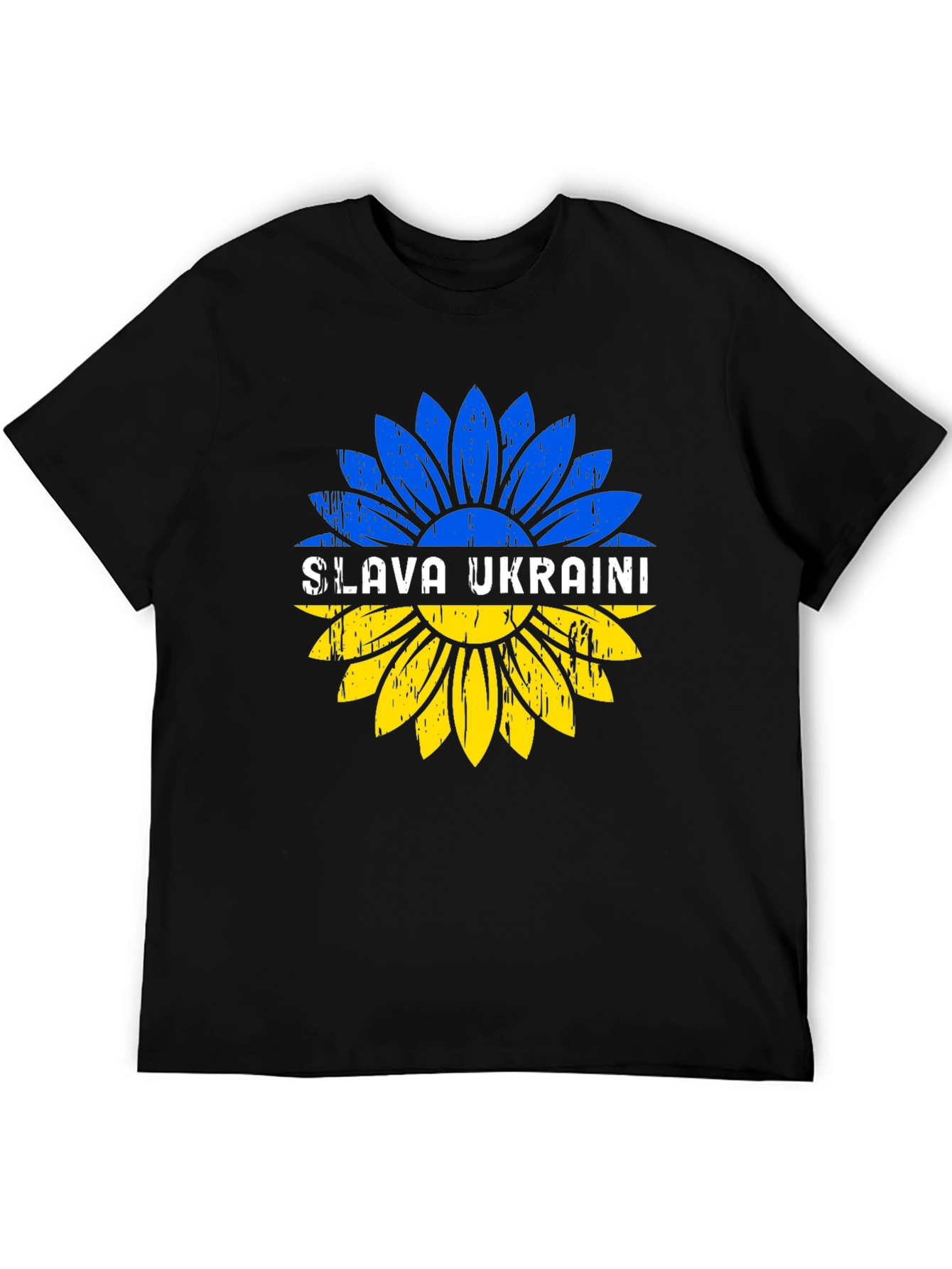 Camiseta Negra Slava Ukraini Girasol Ucraniano