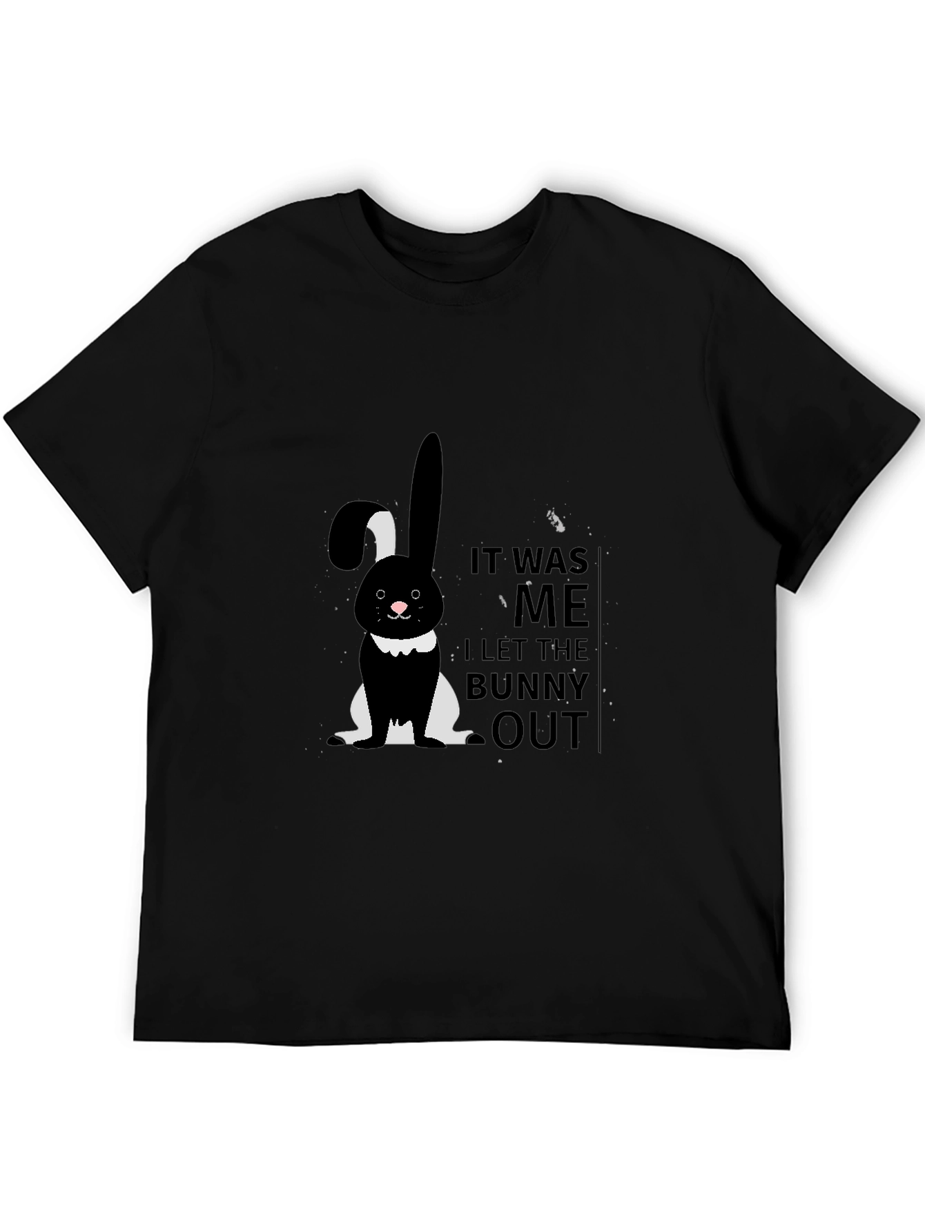 Camiseta Negra con Diseño de Conejo It Was Me