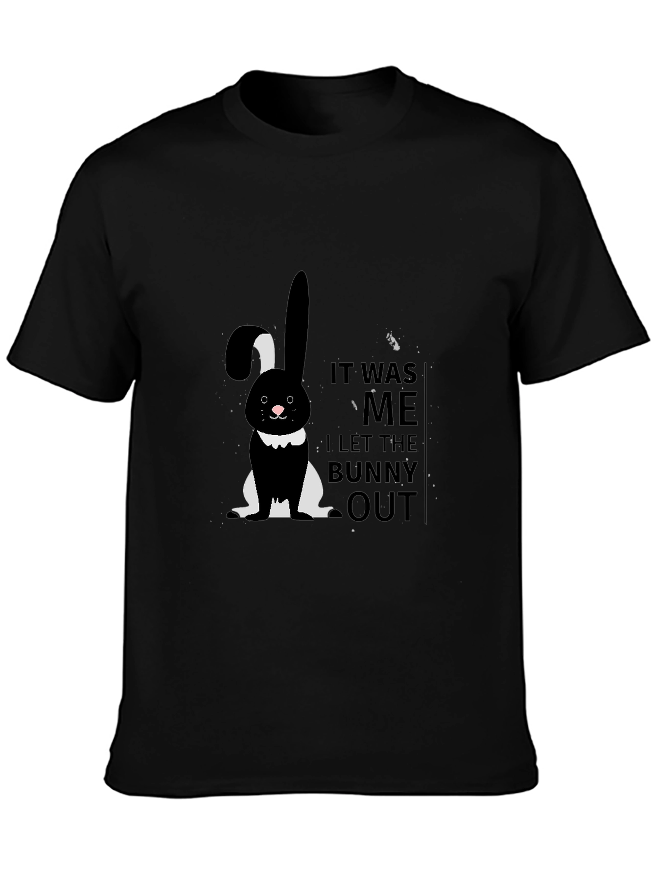 Camiseta Negra con Diseño de Conejo It Was Me