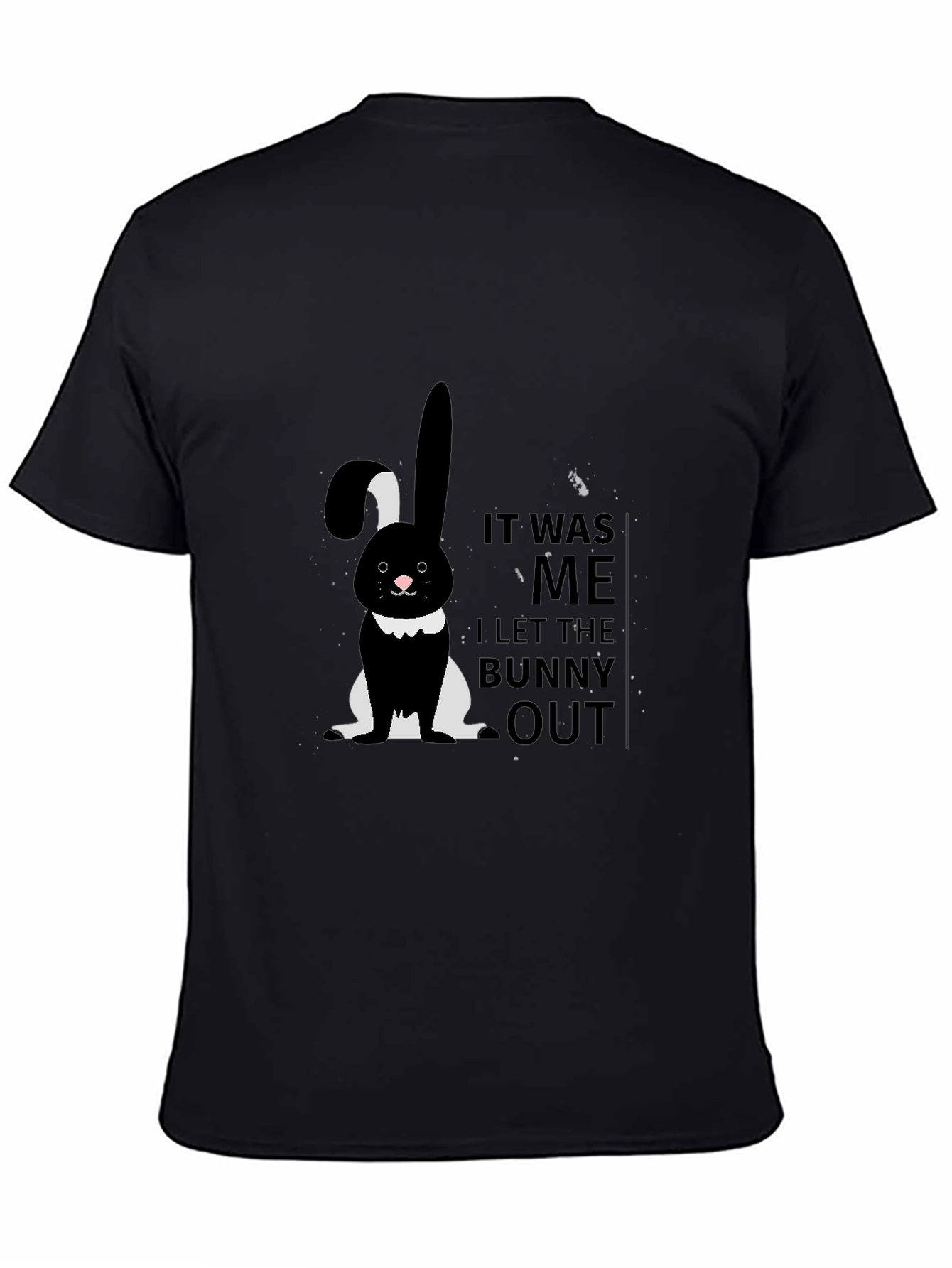 Camiseta Negra con Diseño de Conejo It Was Me
