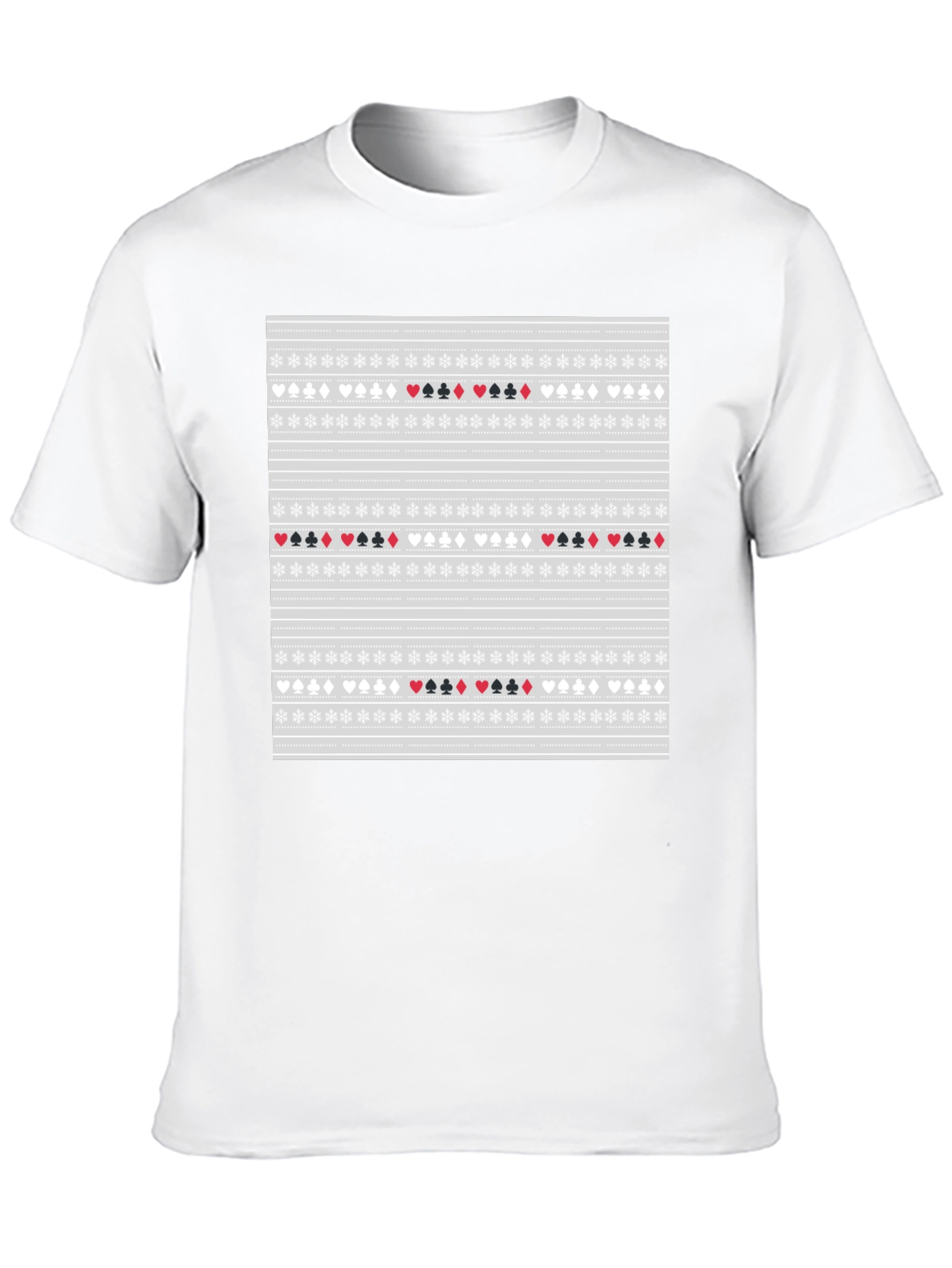 Camiseta Negra con Diseño de Cartas de Póker