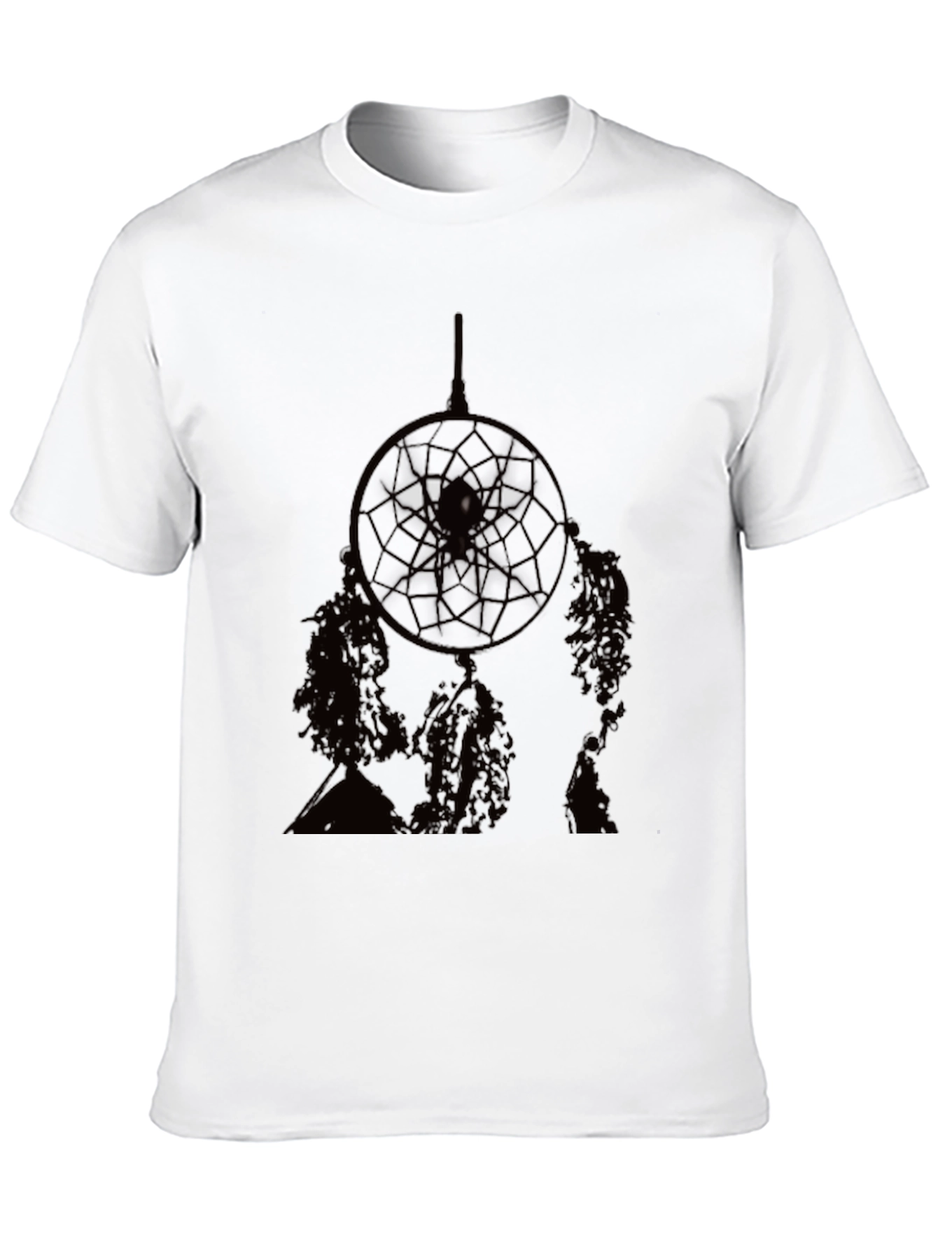 Camiseta Negra Hombre Diseño Atrapasueños Estilo Casual