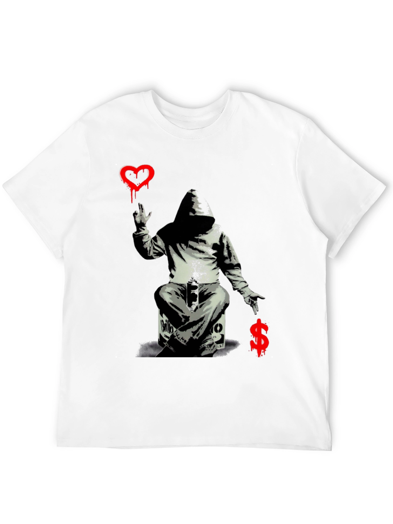 Camiseta Negra con Estampado Graffiti Artístico