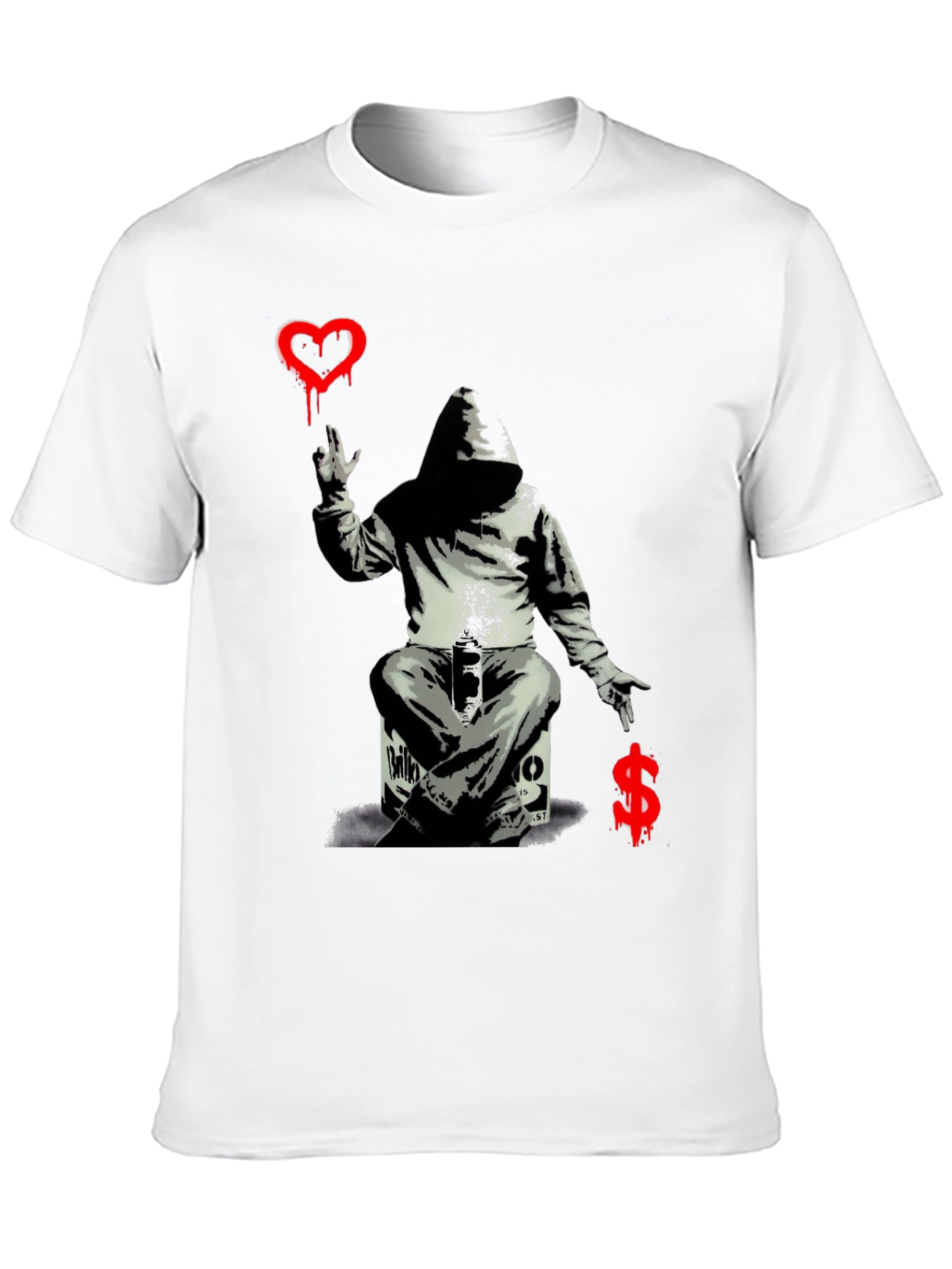 Camiseta Negra con Estampado Graffiti Artístico