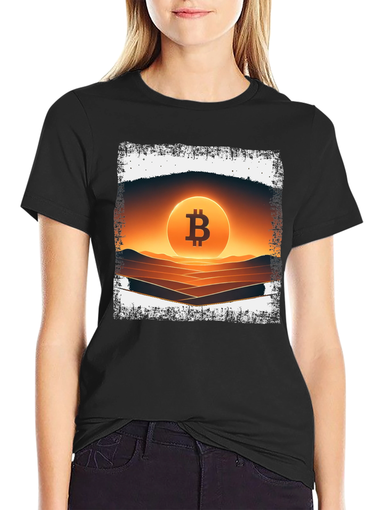 Camiseta Bitcoin Sunset para Hombre
