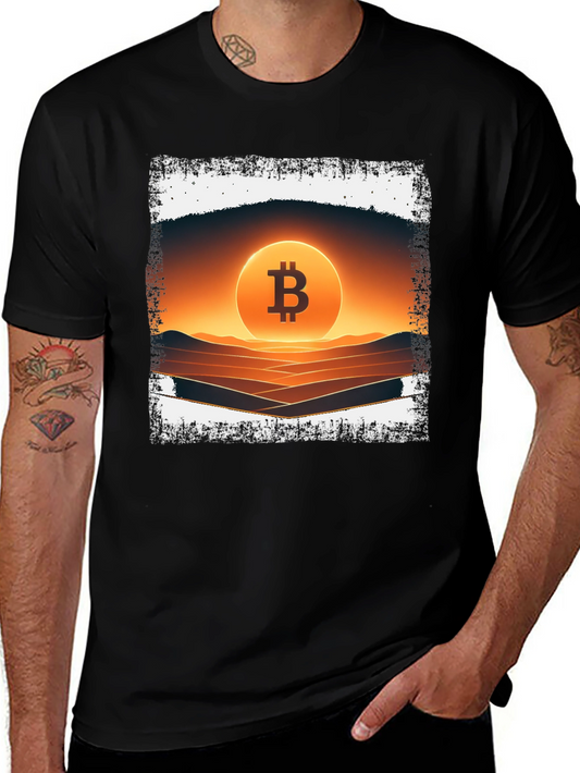 Camiseta Bitcoin Sunset para Hombre