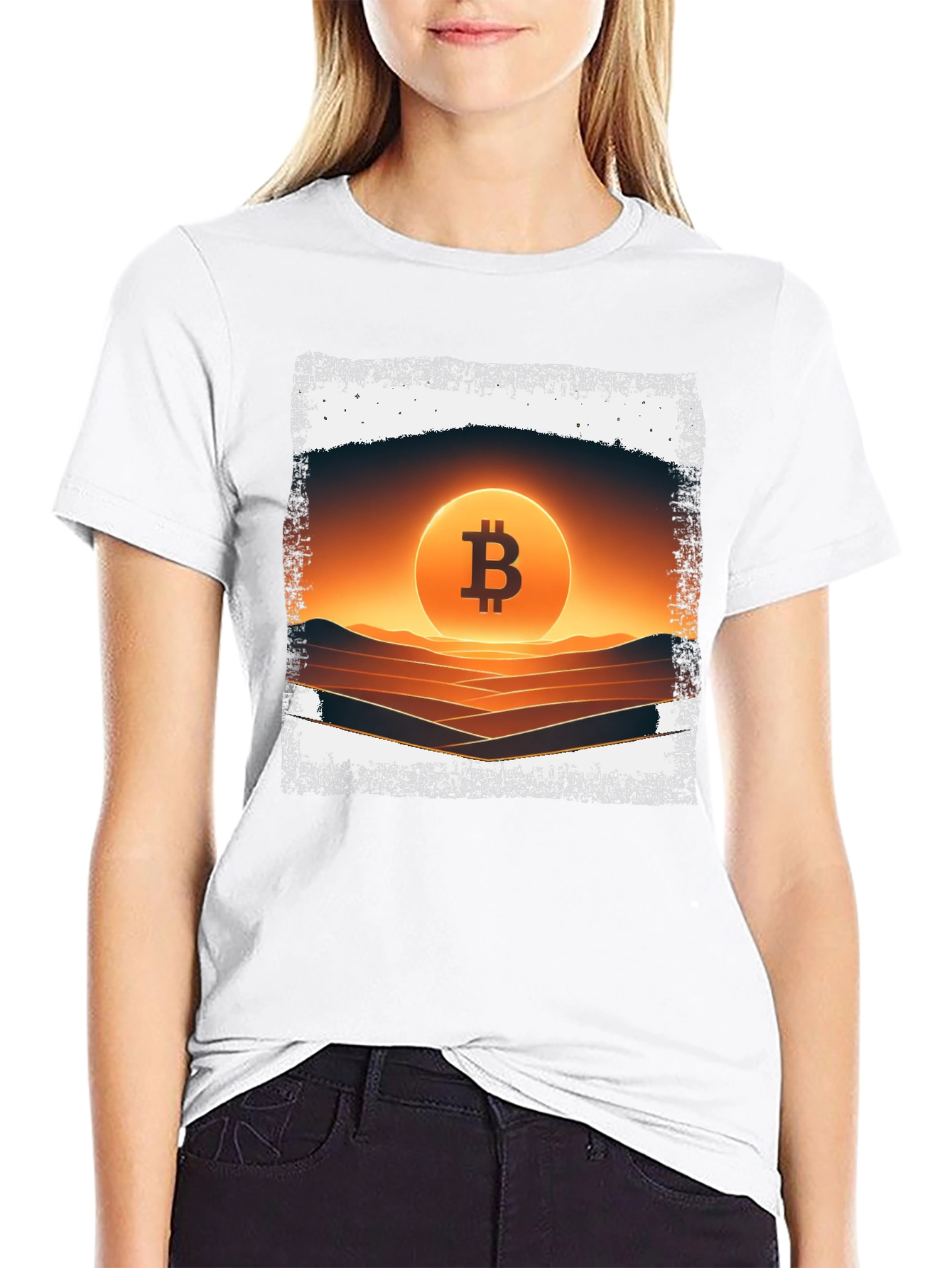 Camiseta Bitcoin Sunset para Hombre