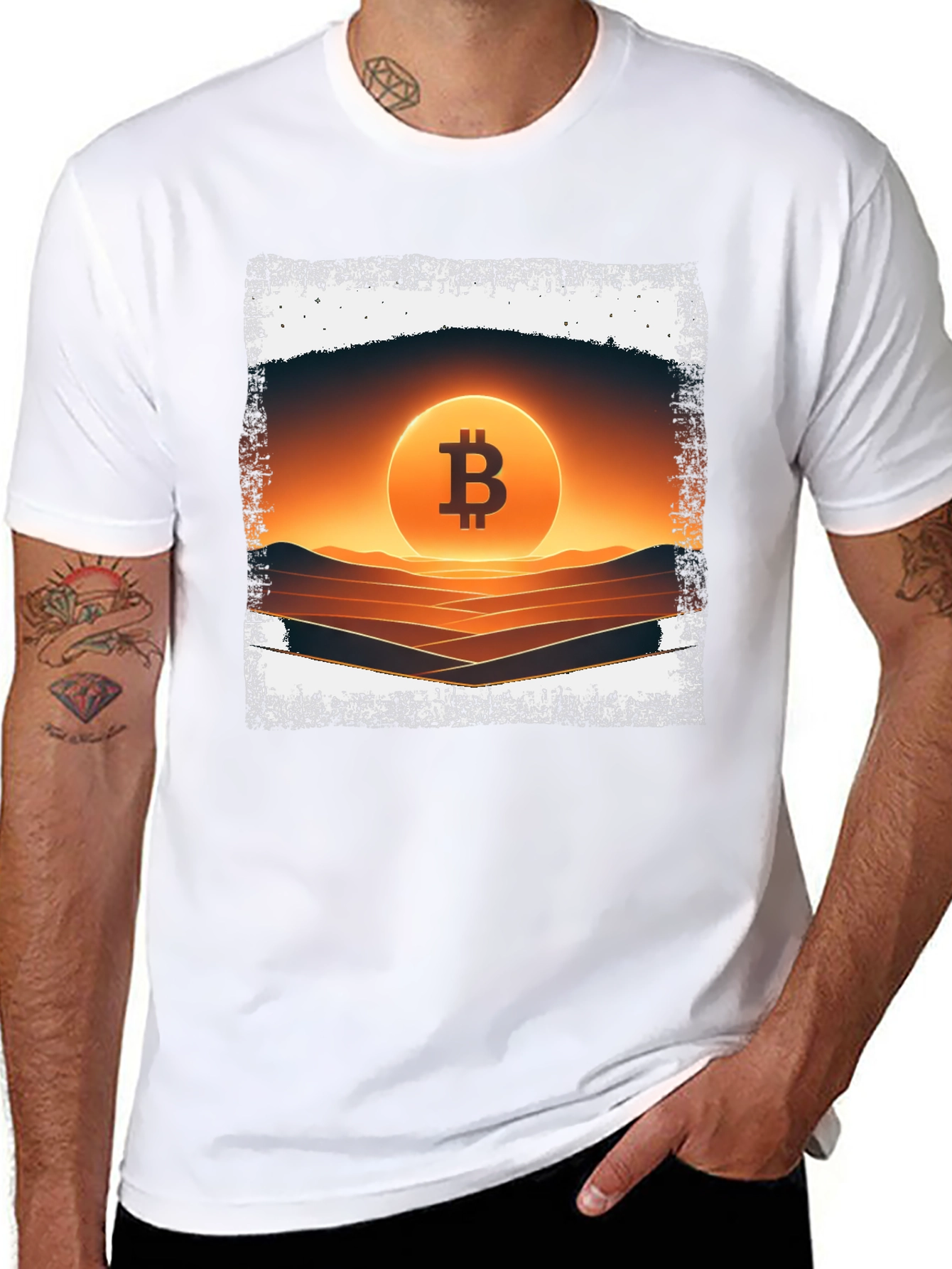 Camiseta Bitcoin Sunset para Hombre