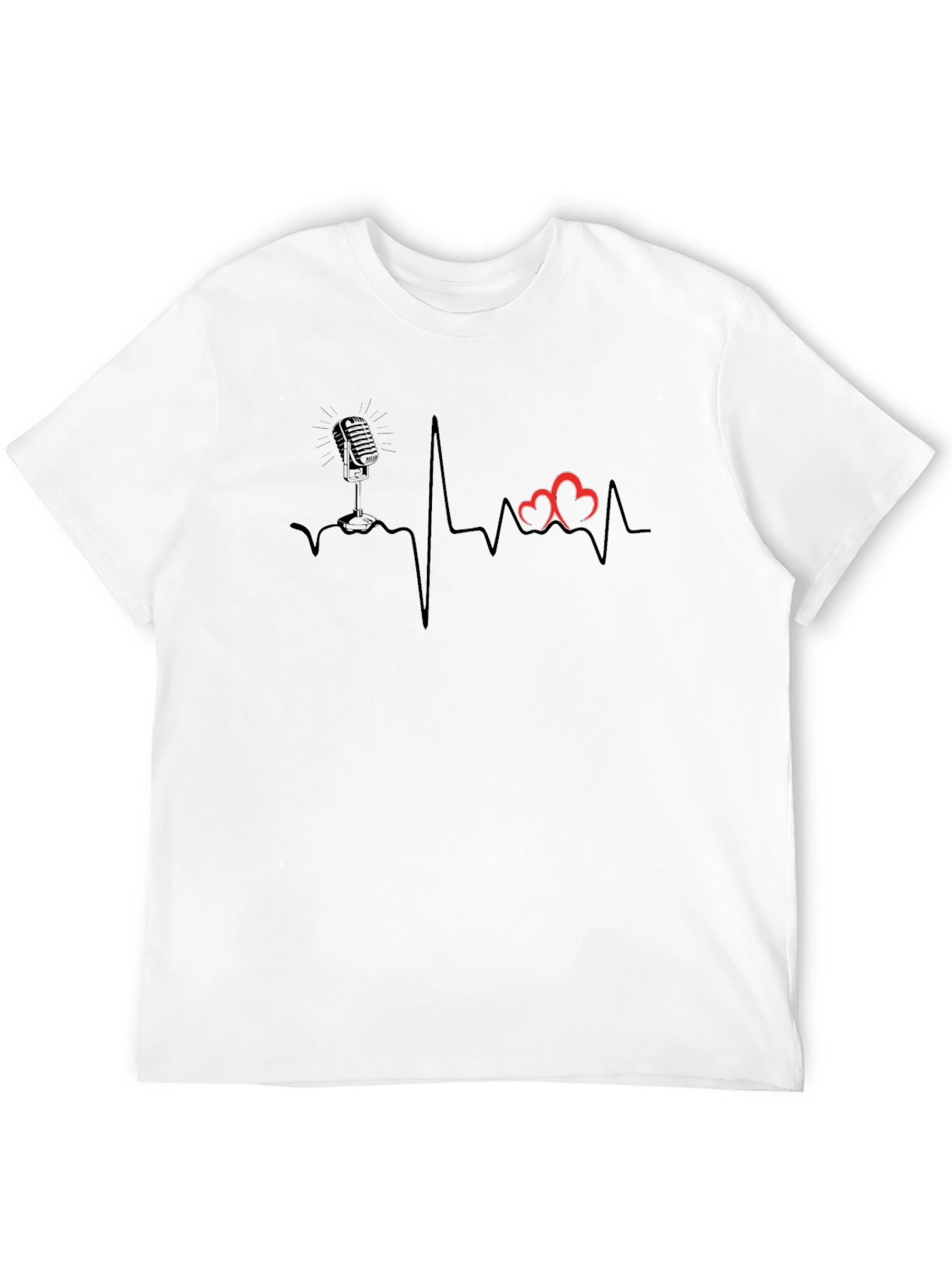 Camiseta Negra Corazón y Micrófono