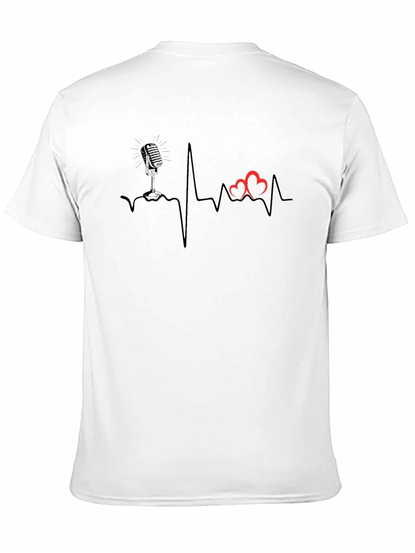 Camiseta Negra Corazón y Micrófono