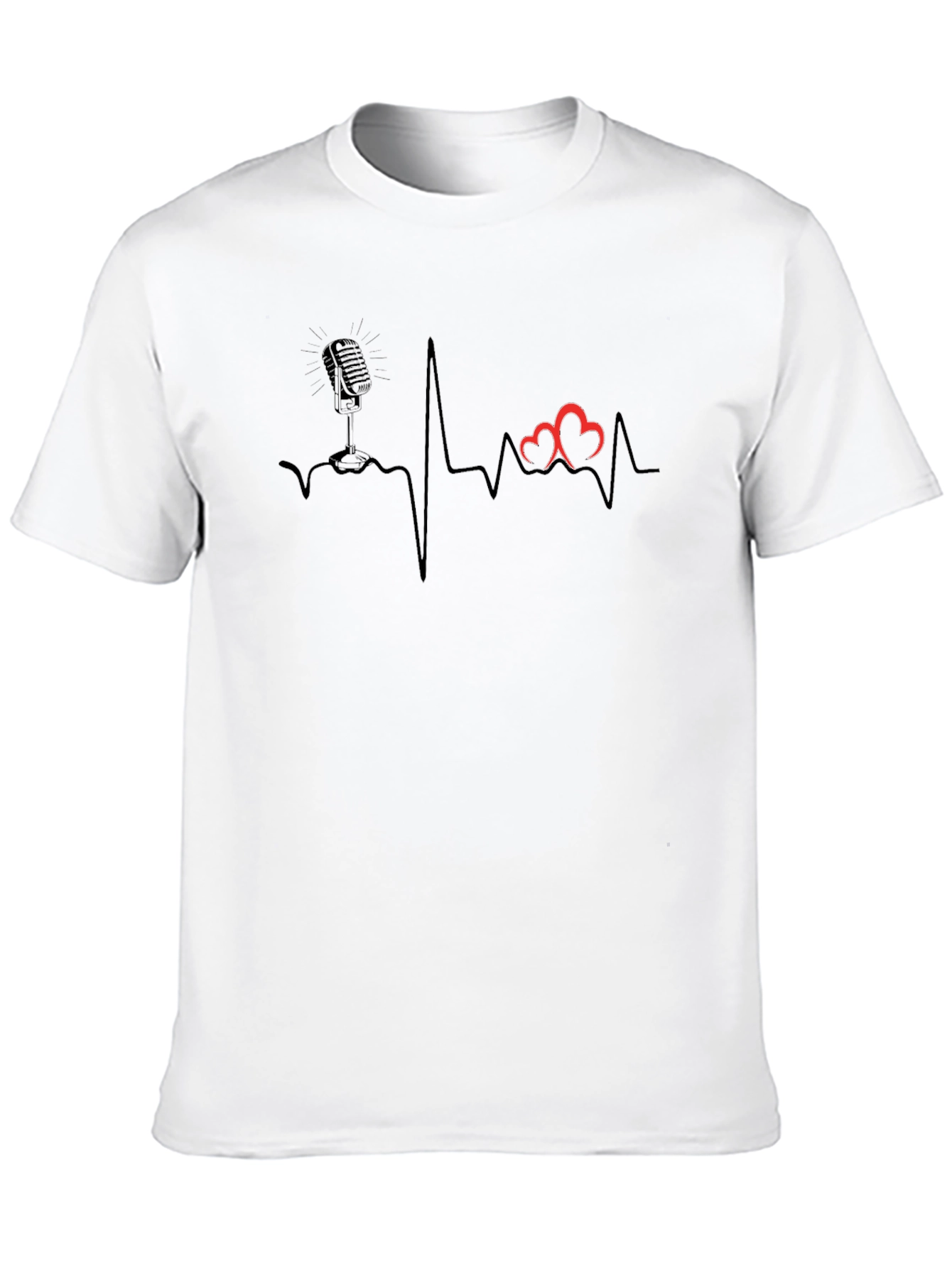 Camiseta Negra Corazón y Micrófono