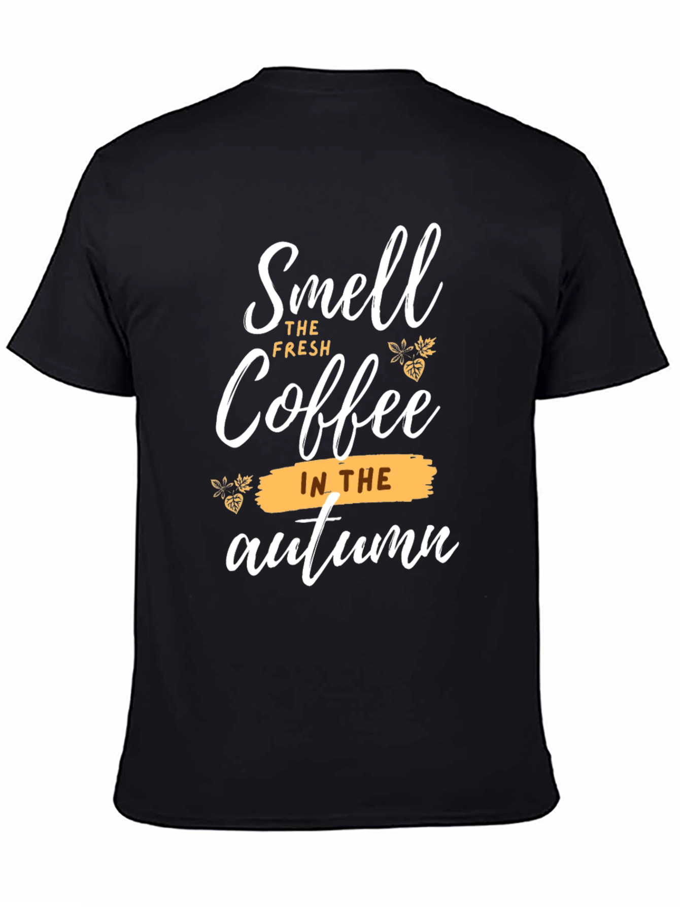 Camiseta Negra - Aroma a Café en Otoño
