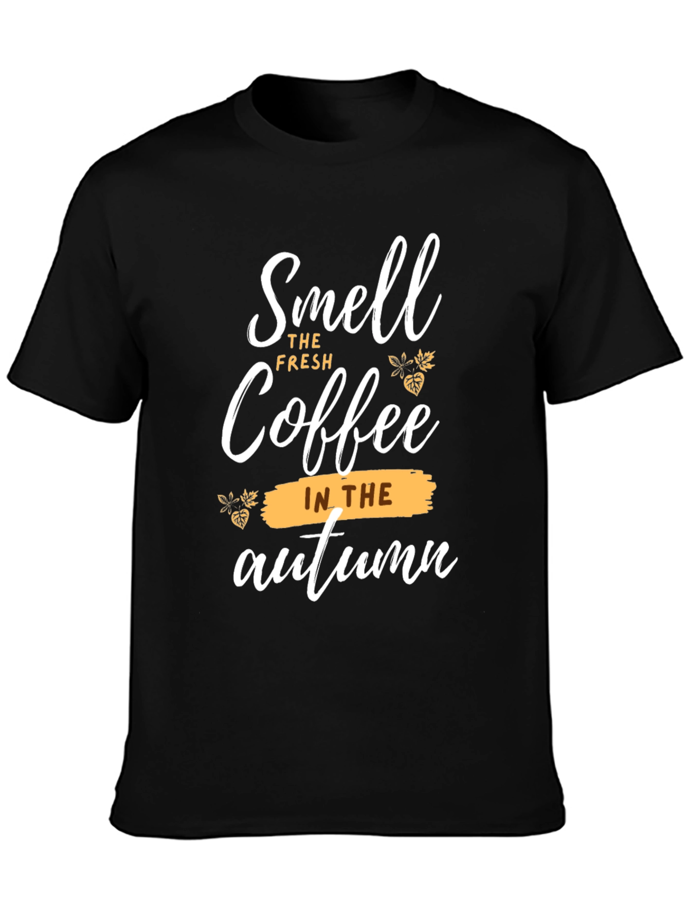 Camiseta Negra - Aroma a Café en Otoño